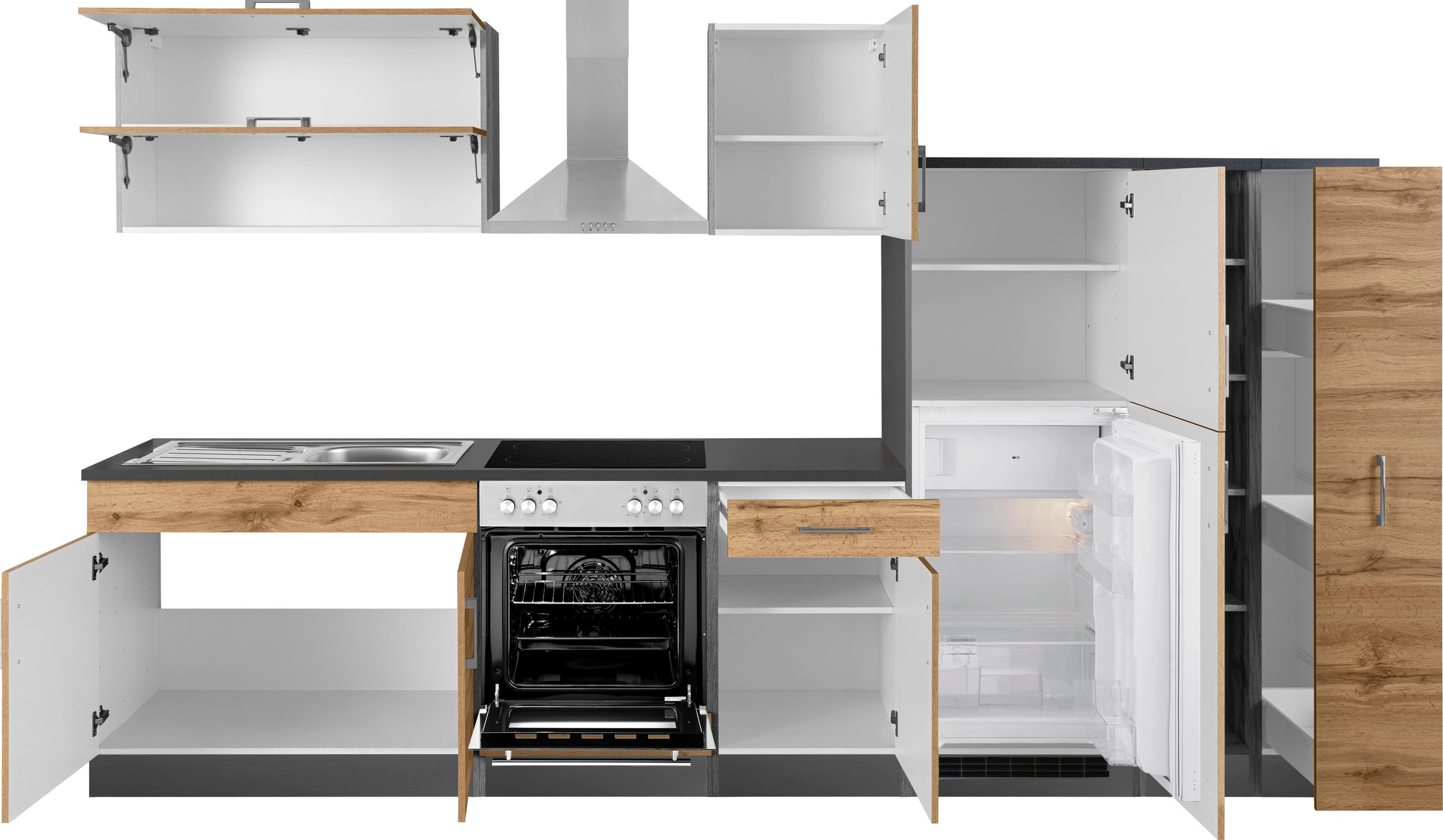 KOCHSTATION Küchenzeile »KS-Colmar« ohne E-Geräte, Breite 330 cm