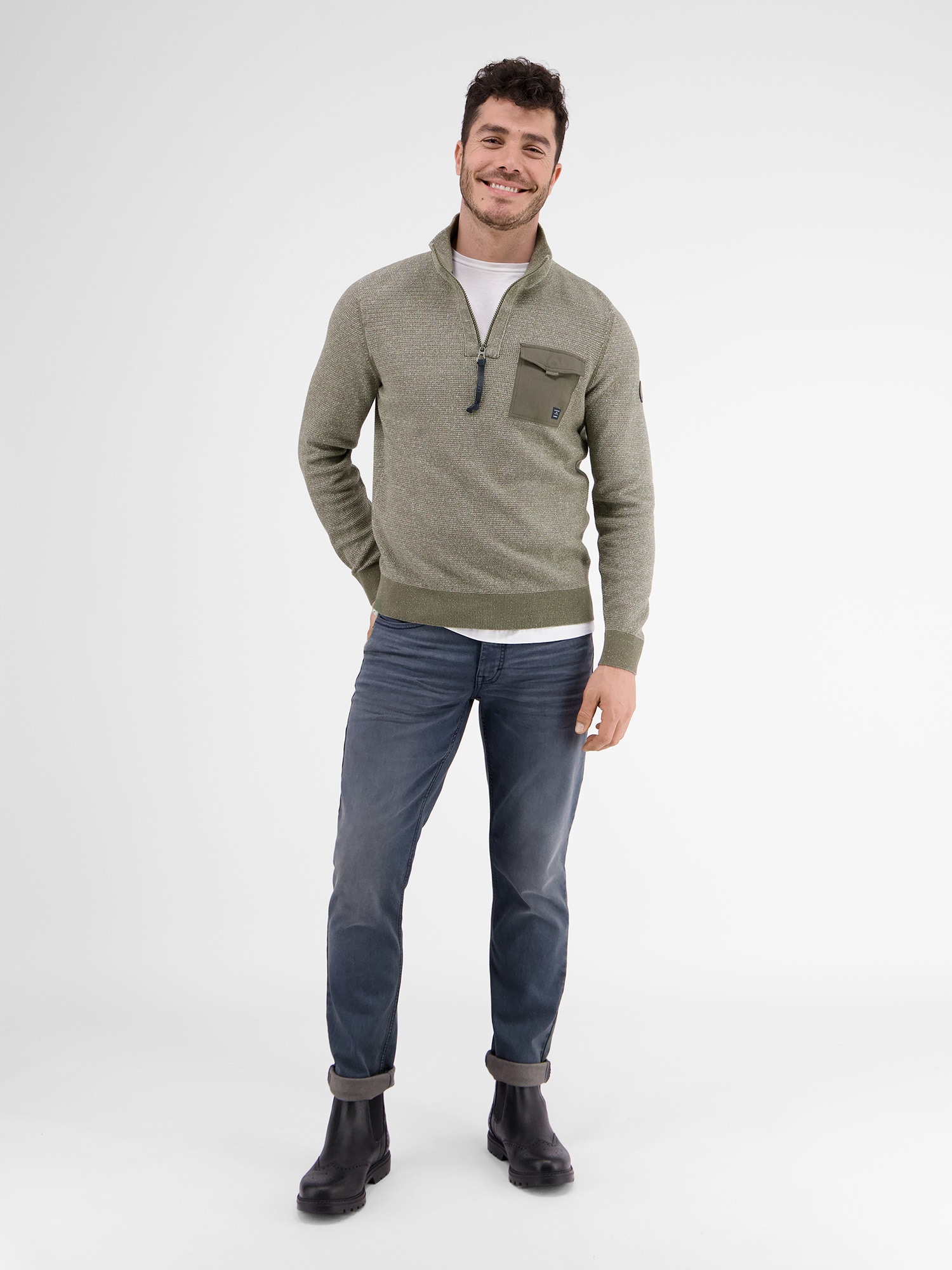 LERROS Strickpullover »LERROS Stricktroyer in kerniger Optik«