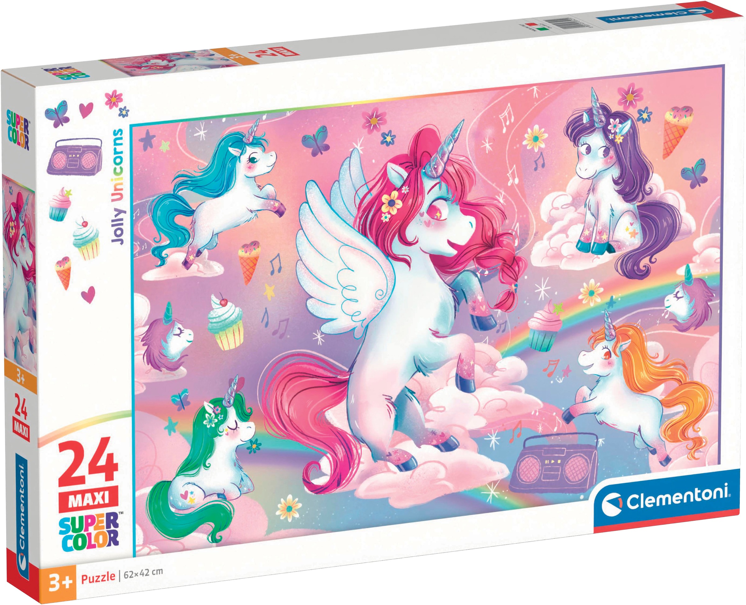 Clementoni® Puzzle »Maxi, Noli, Fröhliche Einhörner Supercolor«, Made in Europe; FSC® - schützt Wald - weltweit