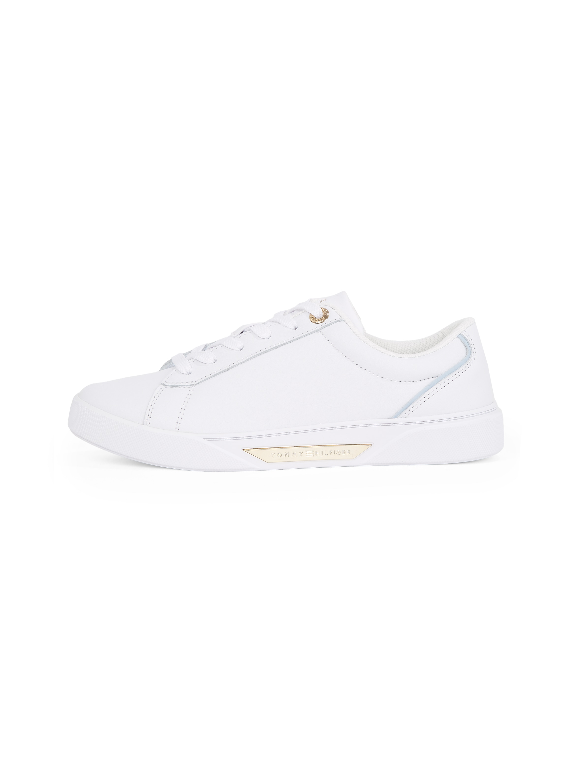 Tommy Hilfiger Plateausneaker »CHIC COURT SNEAKER«, Freizeitschuh, Halbschuh, Schnürschuh, goldfarbenes Schmuckelement