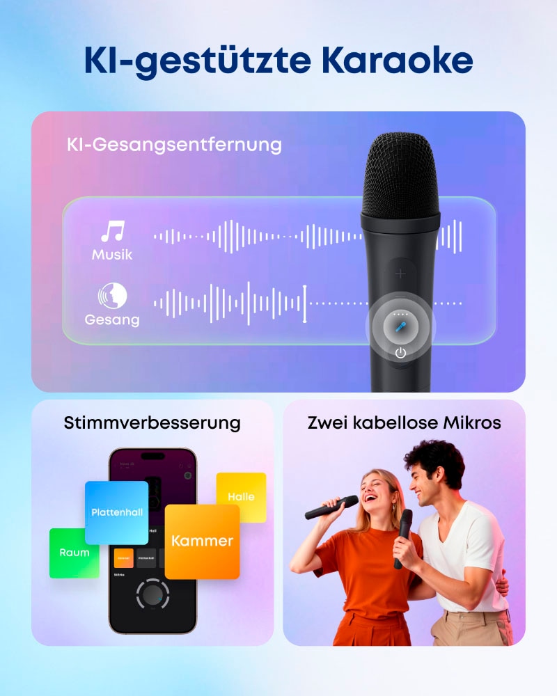Anker Party-Lautsprecher »Soundcore Rave 3S« Stereo (Bluetooth App-Steuerung | Bassregelung | Beleuchtungseffekte | Lautstärkeregelung | Multiroom | Pairing 200 W)