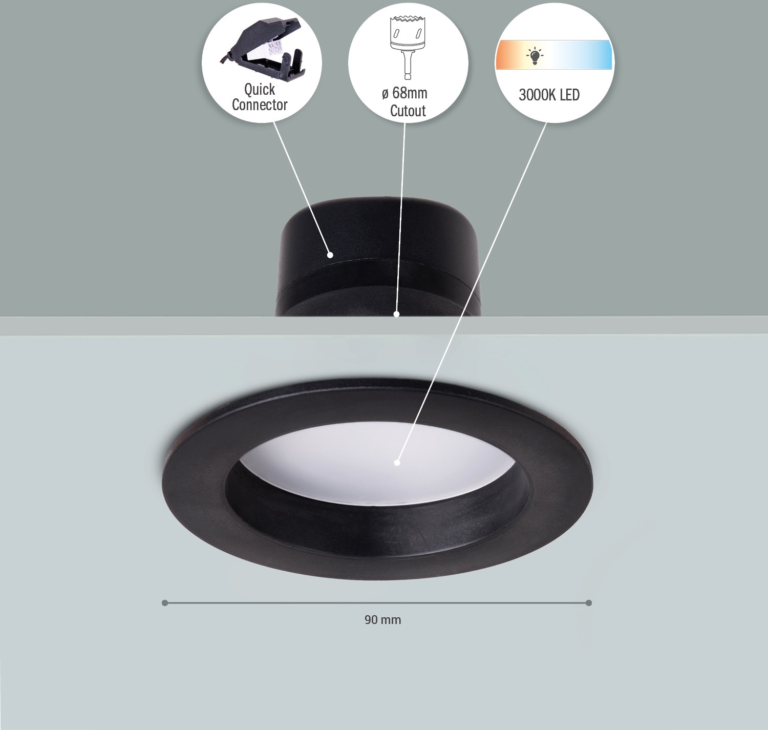 Paco Home Einbauleuchte »Senta«, LED Einbaustrahler LED Strahler Spotlight Flach 3er Set 3000K