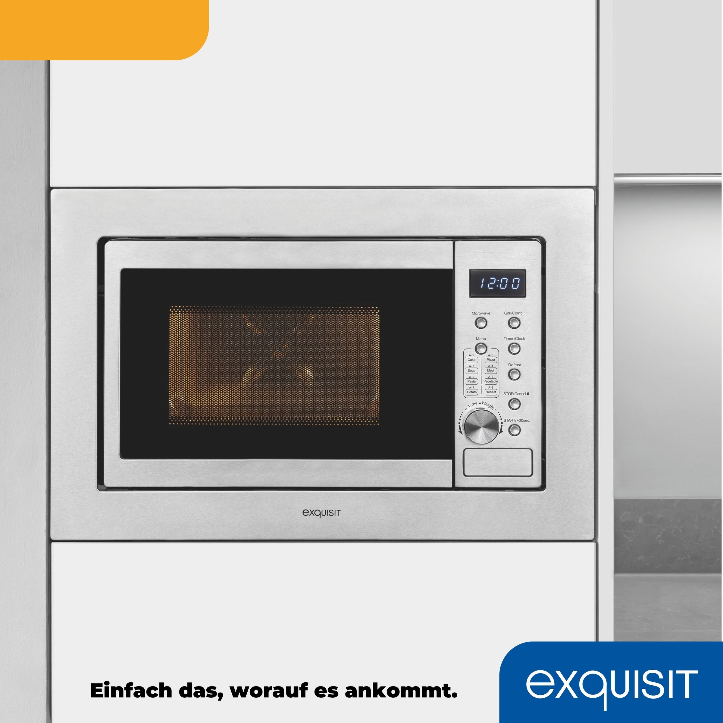 exquisit Einbau-Mikrowelle »EMW20-DG-020«, Grill-Mikrowelle, 1300 W