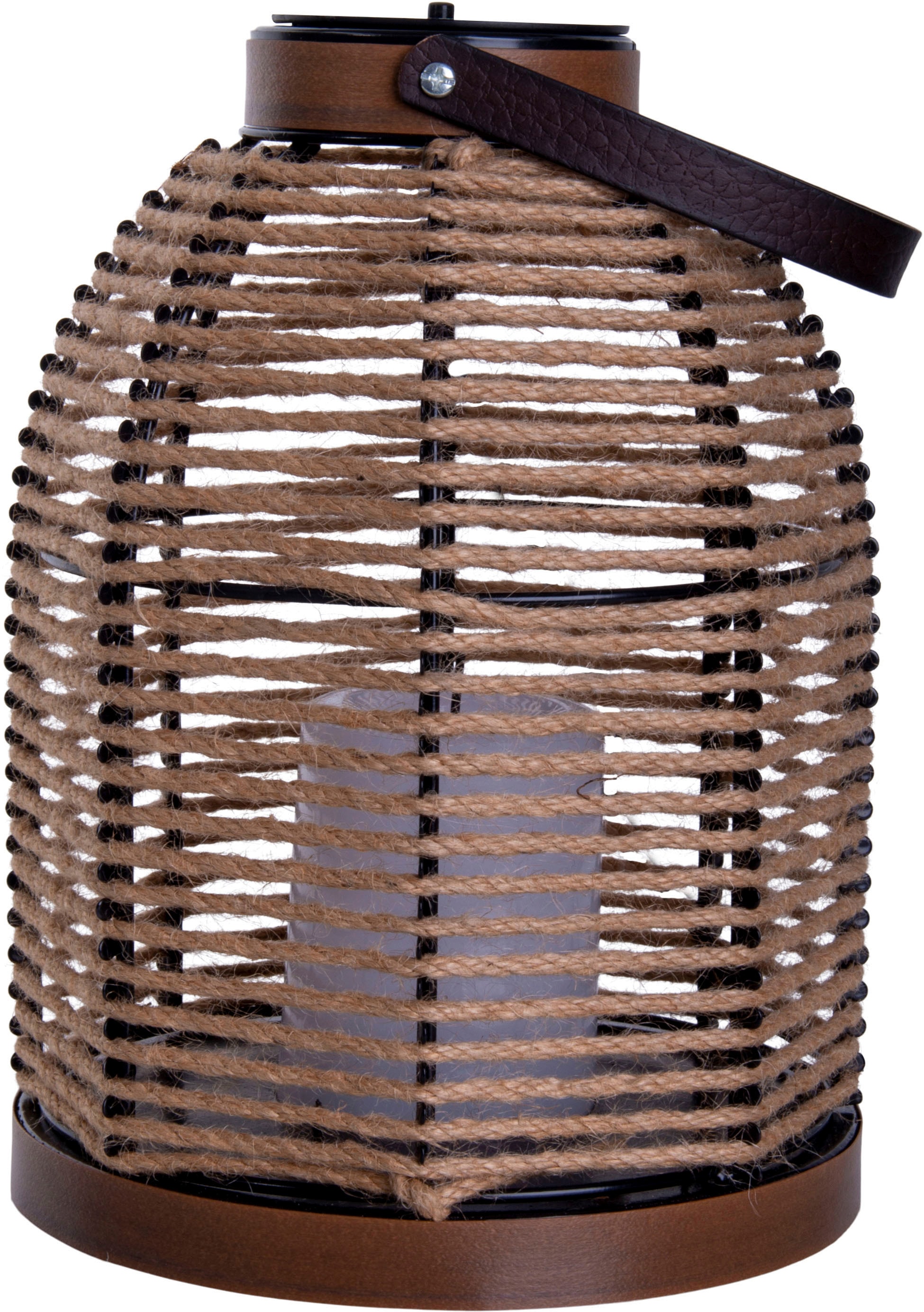 näve LED Solarleuchte »Korbinian«, 1 flammig, Schnurbespannung, Haltegriff, unbeleuchtete Dekokerze, H: 29cm