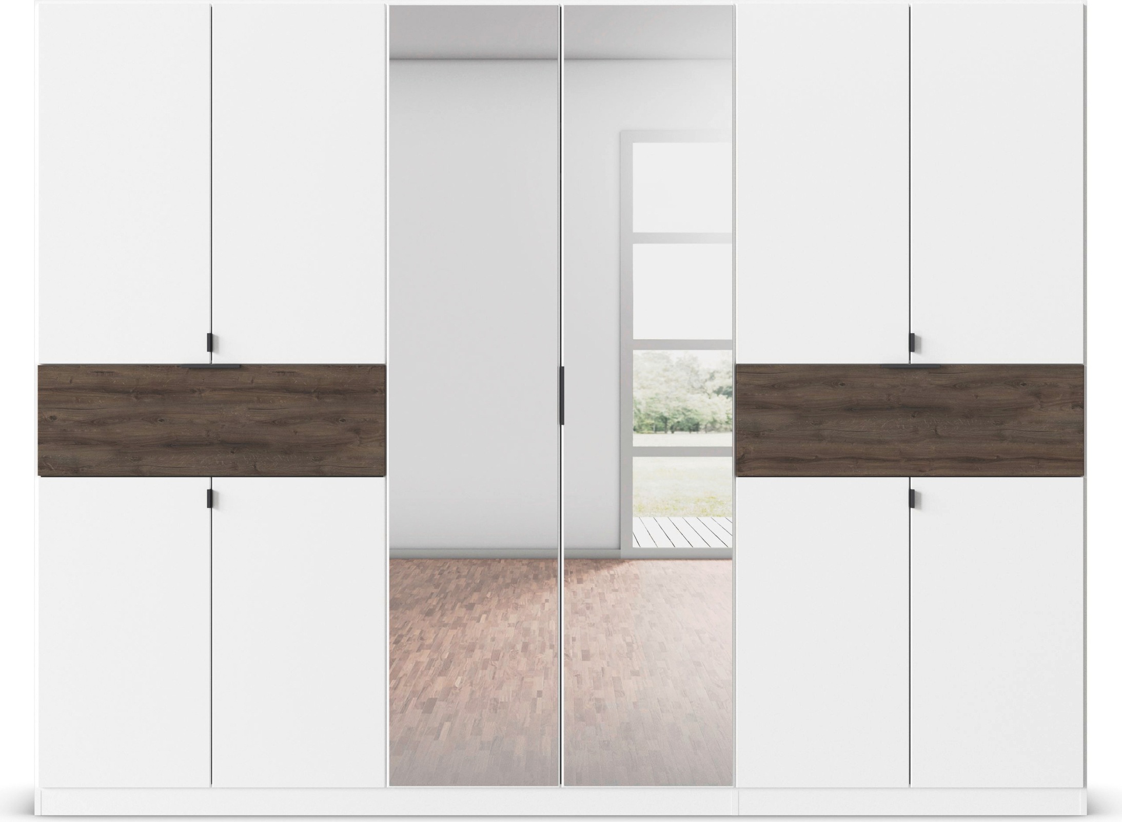 rauch Drehtürenschrank »Kleiderschrank Schrank Garderobe Wäscheschrank TICAO«, (Schubladen in der Höhe variabel positionierbar), mit 2 geräumigen Schubladen, viel Stauraum MADE IN GERMANY