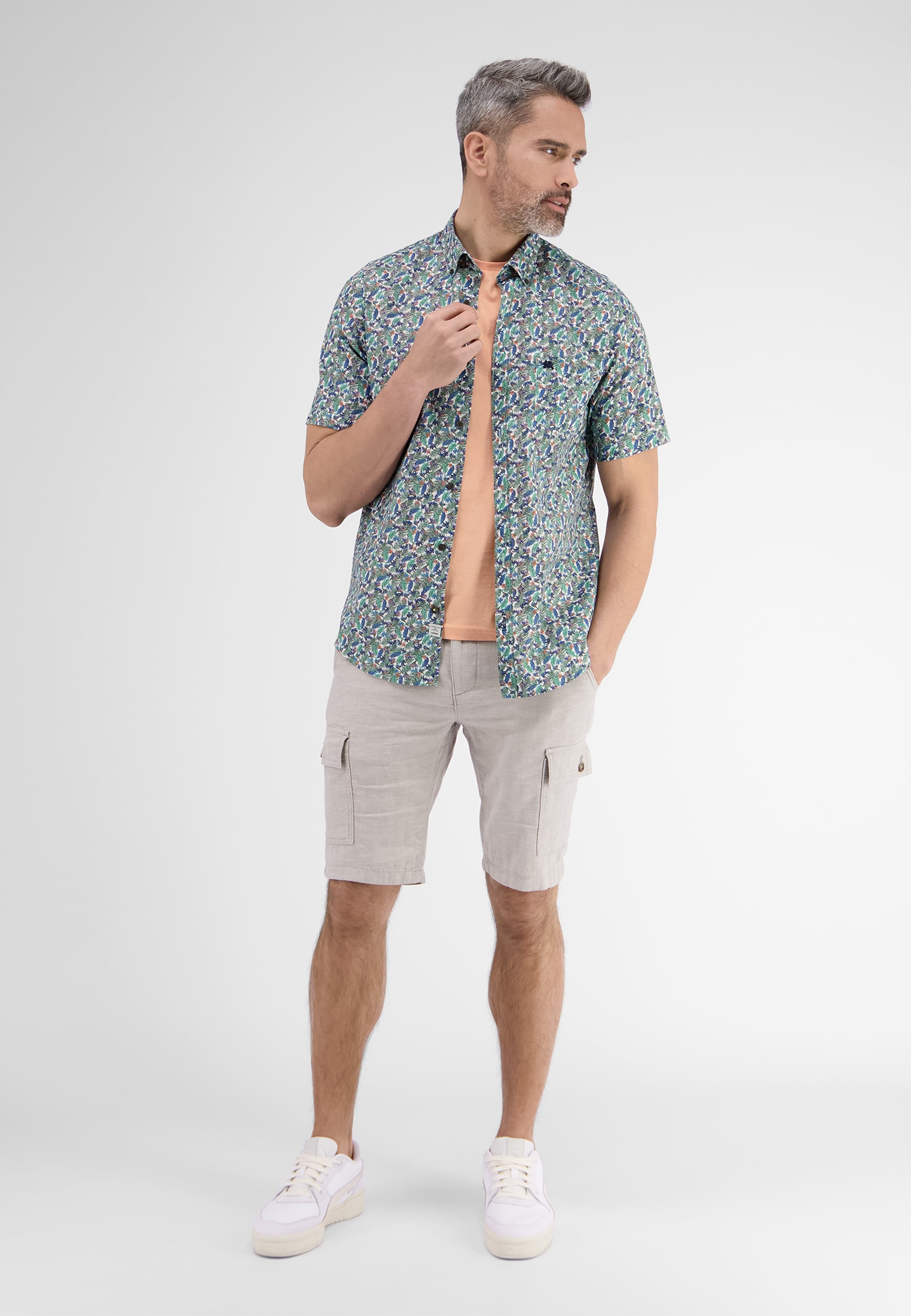 LERROS Kurzarmhemd »LERROS Halbarmhemd mit floralem Print«
