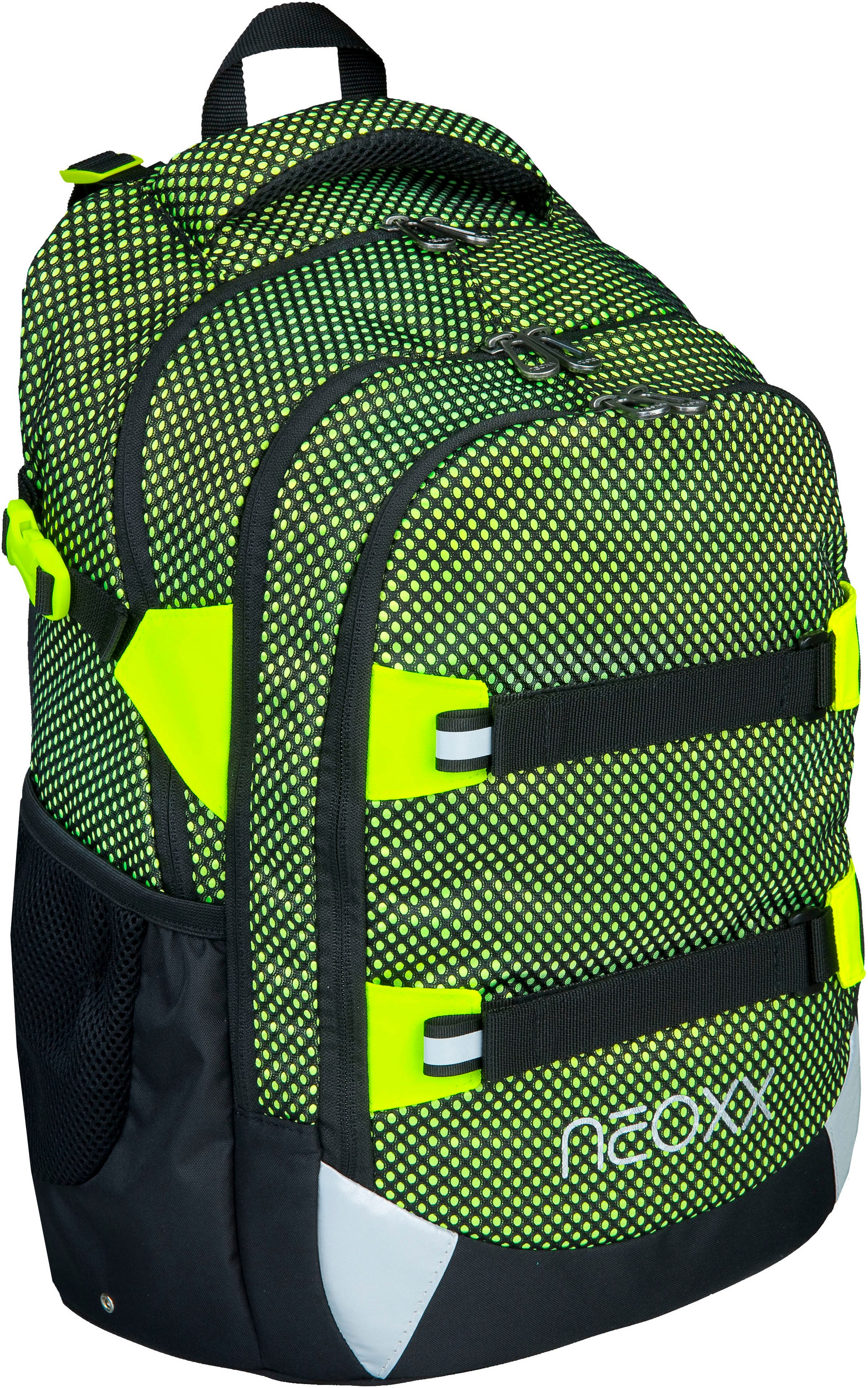 neoxx Schulrucksack »All about Neon Rucksack & Sporttasche«, Reflektorflächen, aus recycelten PET-Flaschen