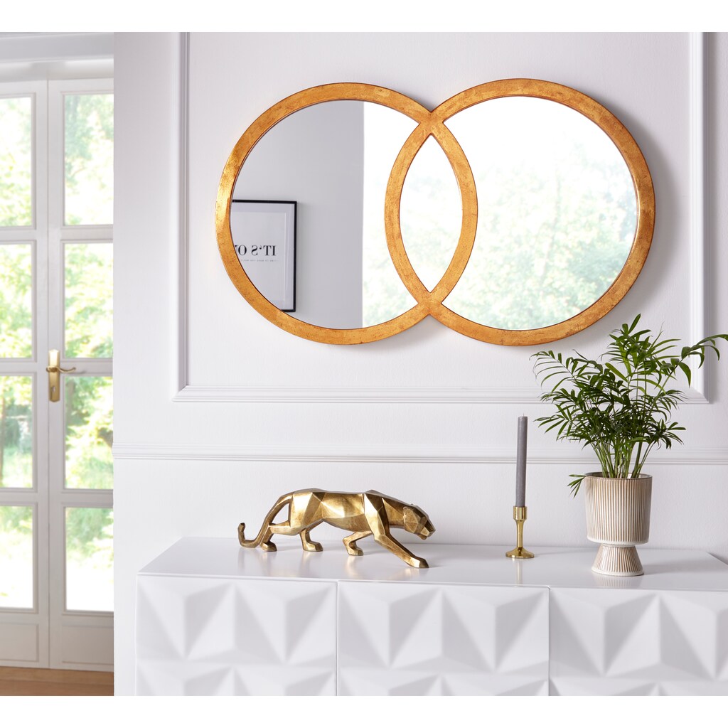 Leonique Dekospiegel, Dekospiegel, goldfarben, Rahmen aus Metall, dekorativ im Wohnzimmer & Schlafzimmer