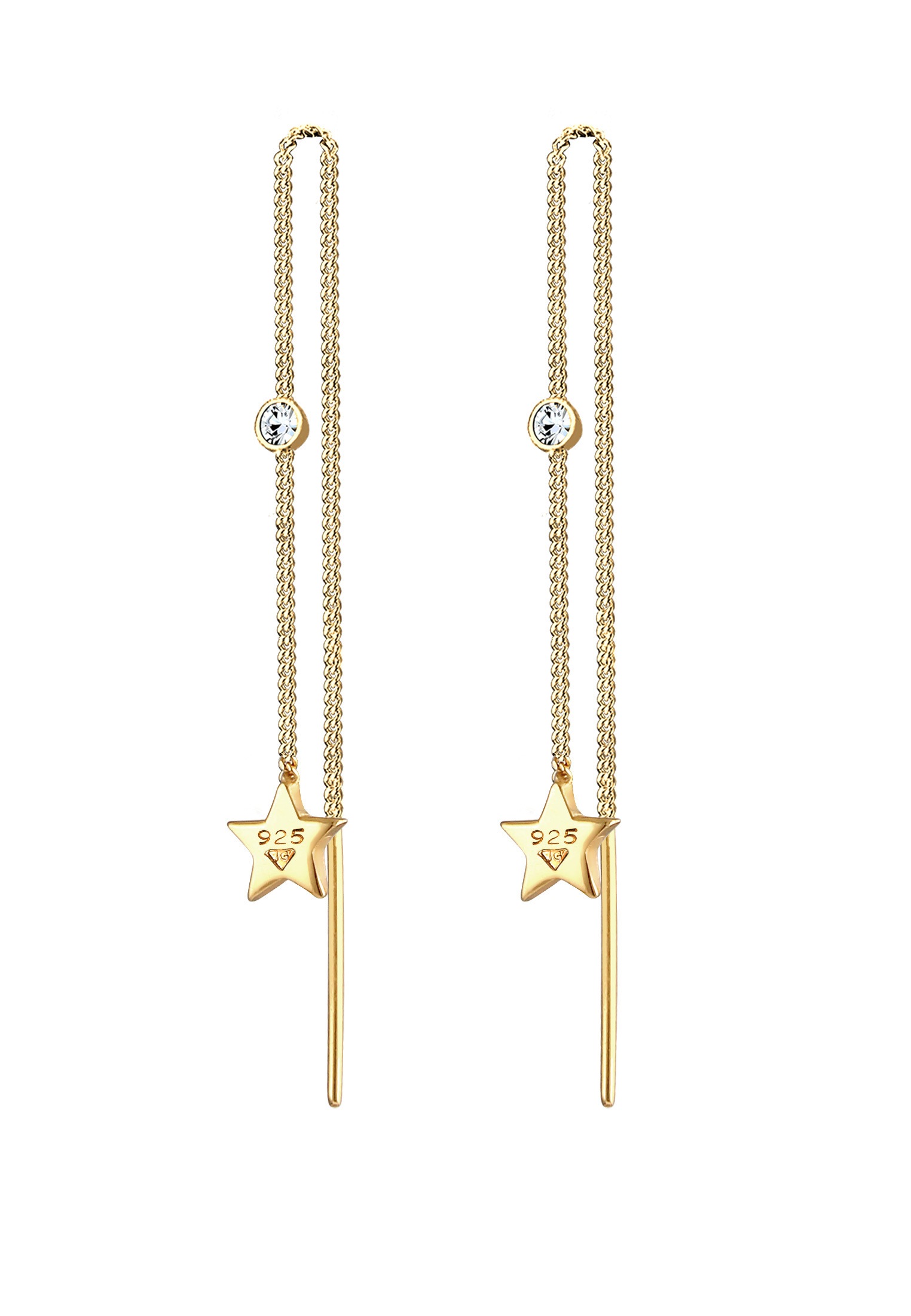 Elli Paar Ohrhänger »Ohrringe Sterne Durchzieher 925 Silber, mit Kristallen von Swarovski®«