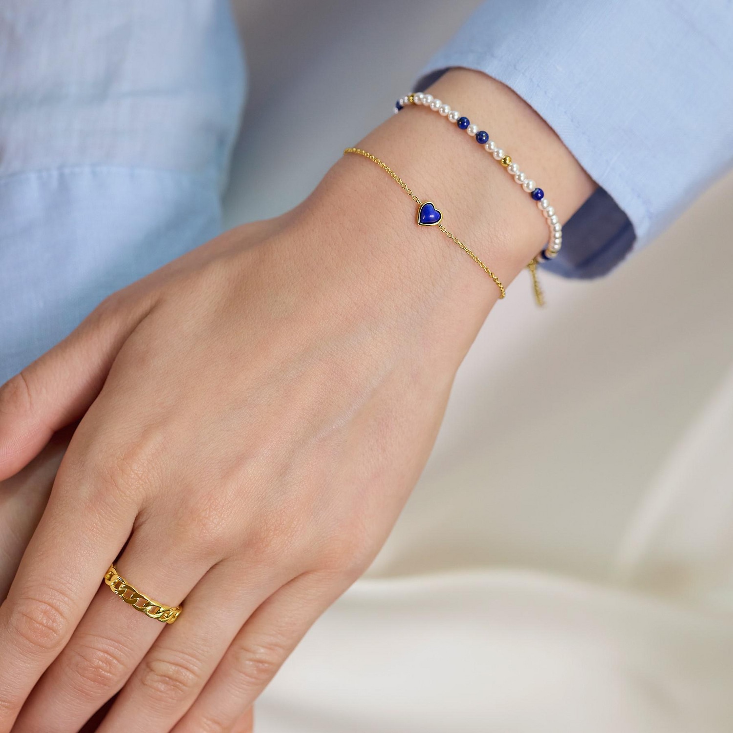 Amor Armband »Schmuck Geschenk, Herz« mit Lapislazuli