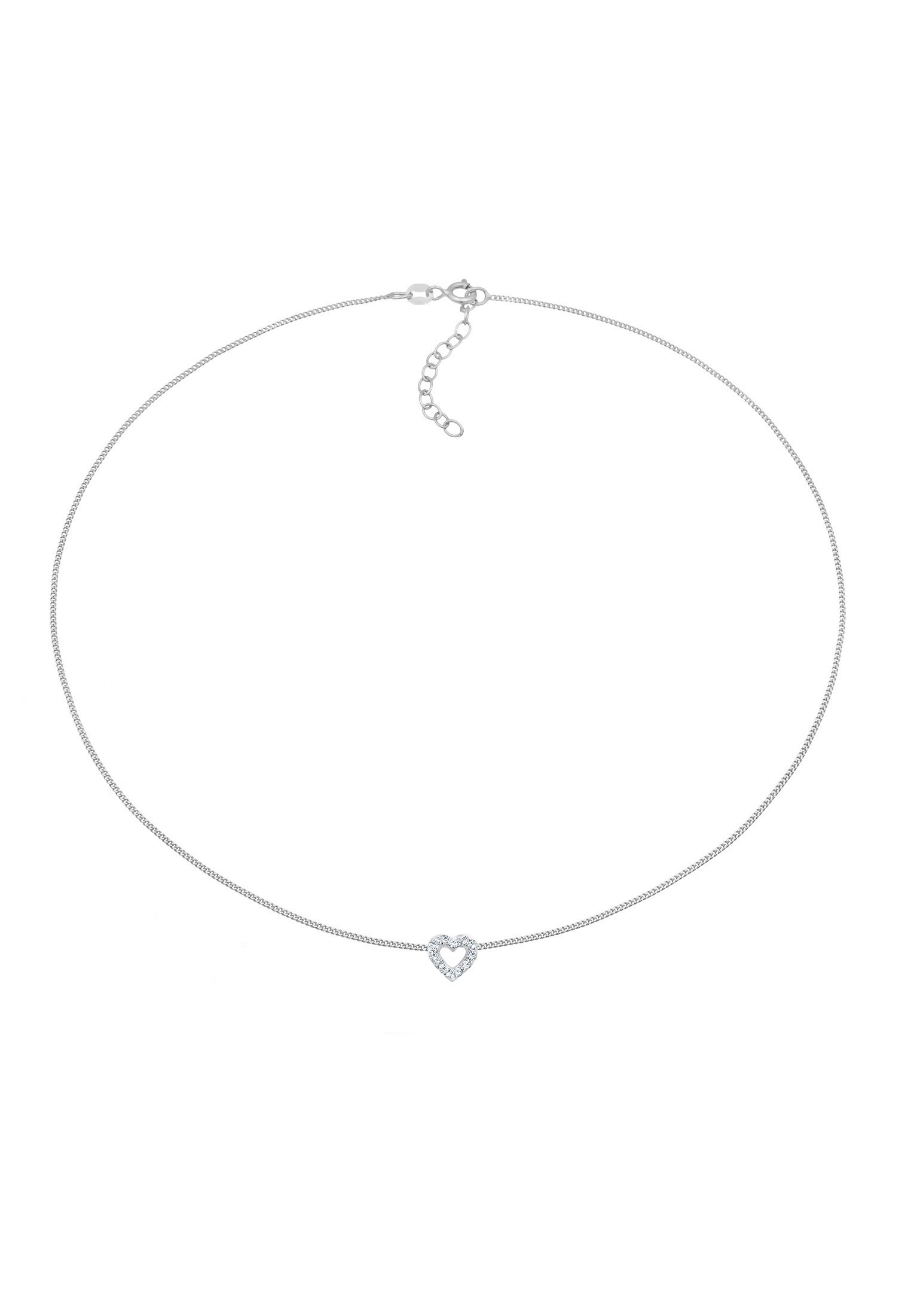 Elli Choker »Halskette Choker Herz Kristall 925 Silber«