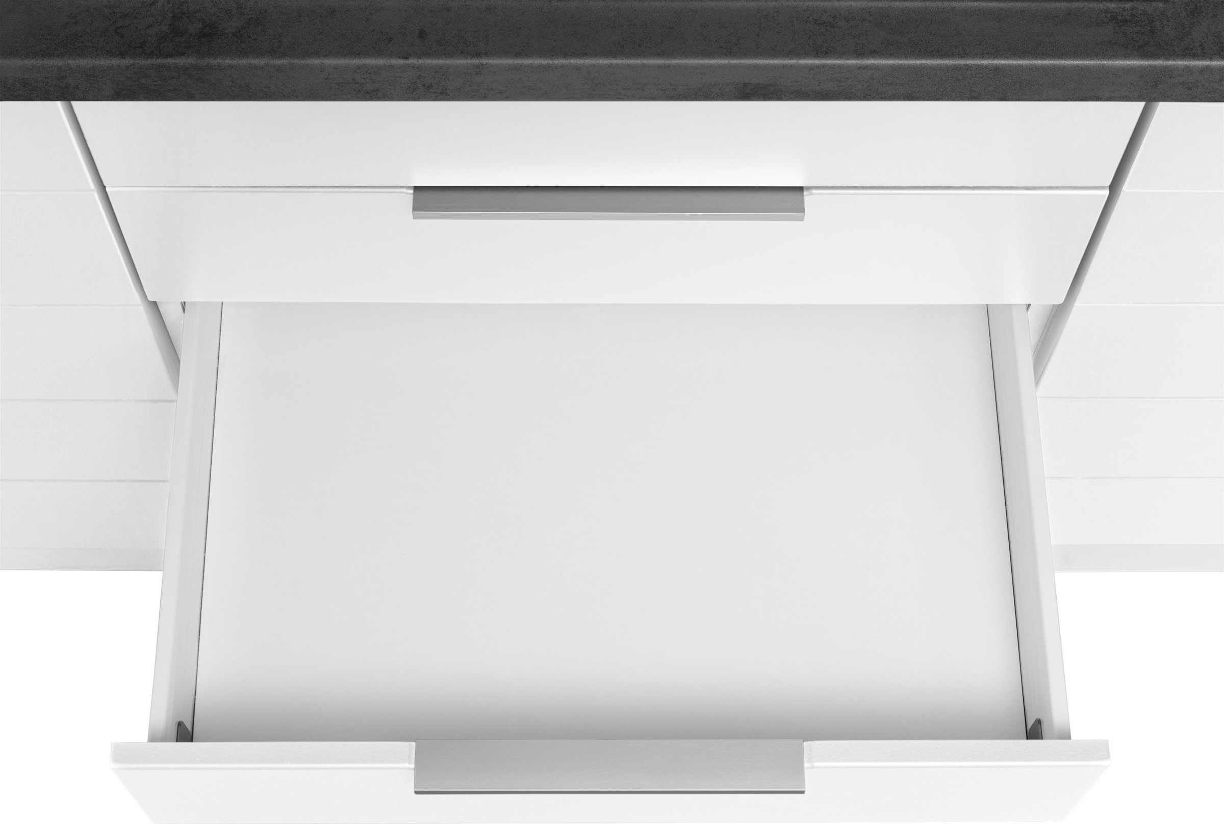 KOCHSTATION Küchenzeile »KS-Luhe« 390 cm breit, wahlweise mit oder ohne E-Geräten, gefräste MDF-Fronten