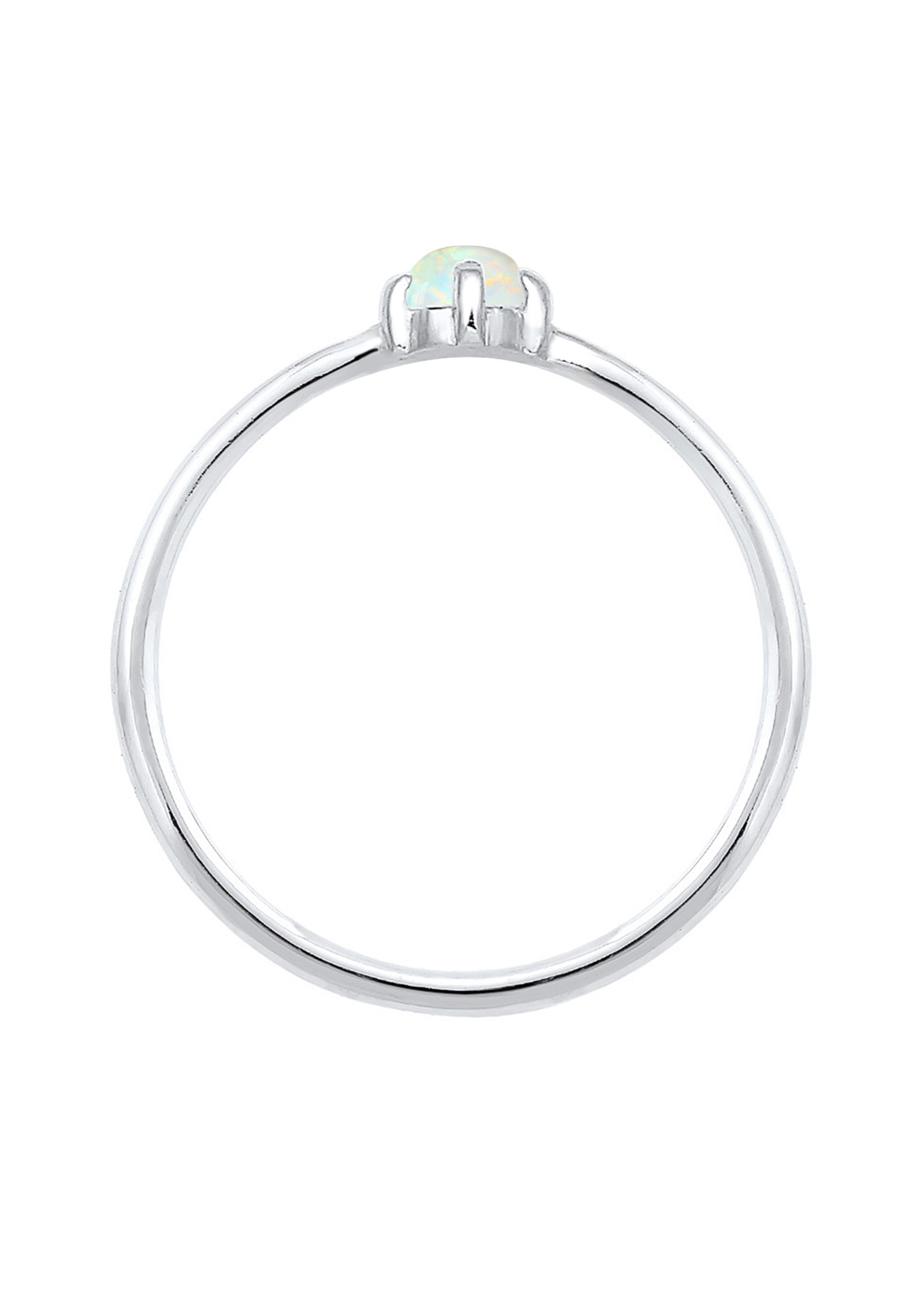 Elli Silberring »Ring Silberring mit synth. Opal rund 925er Silber«