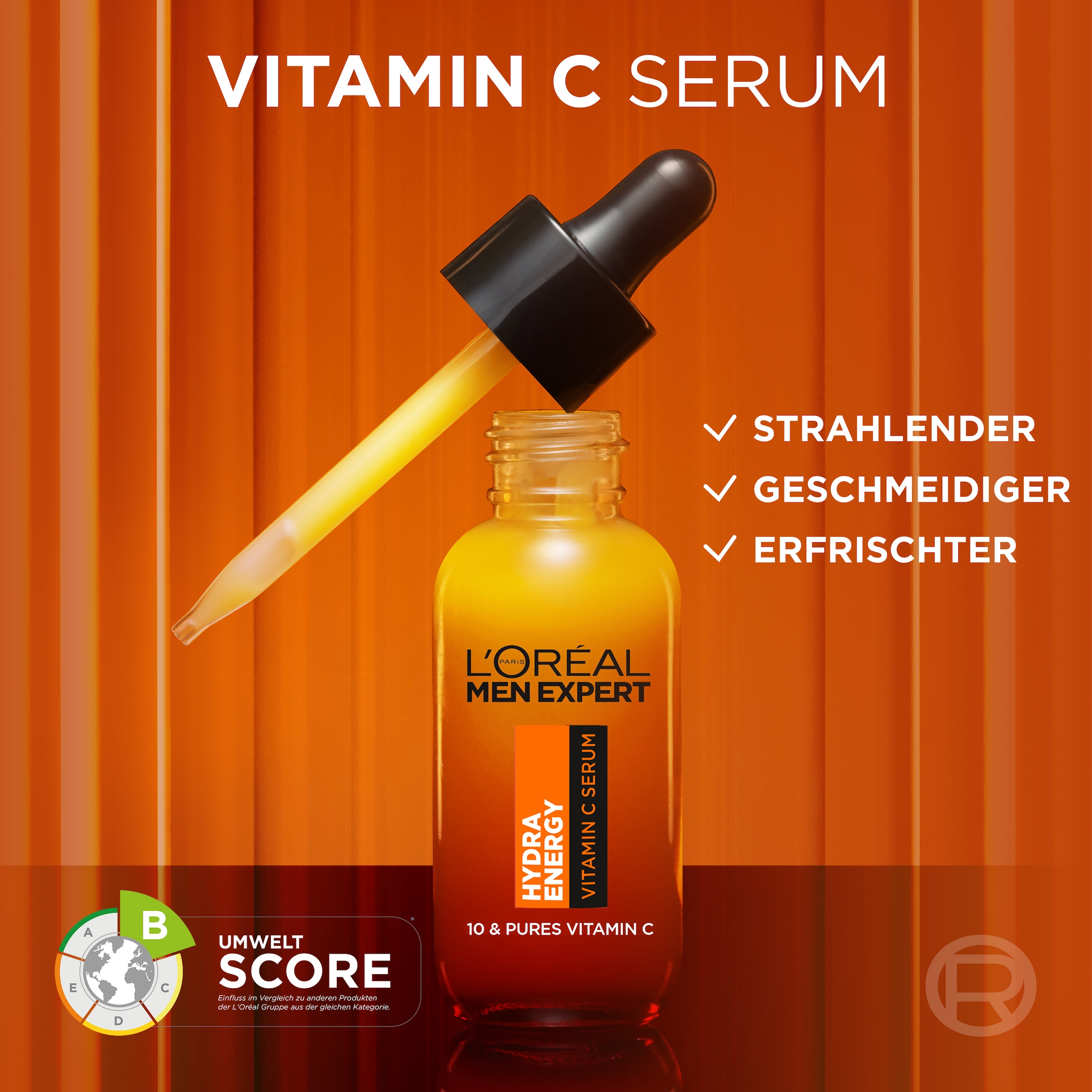 L'ORÉAL PARIS MEN EXPERT Gesichtsserum »L'Oréal Men Expert Hydra Energy Serum«, mit Vitamin C