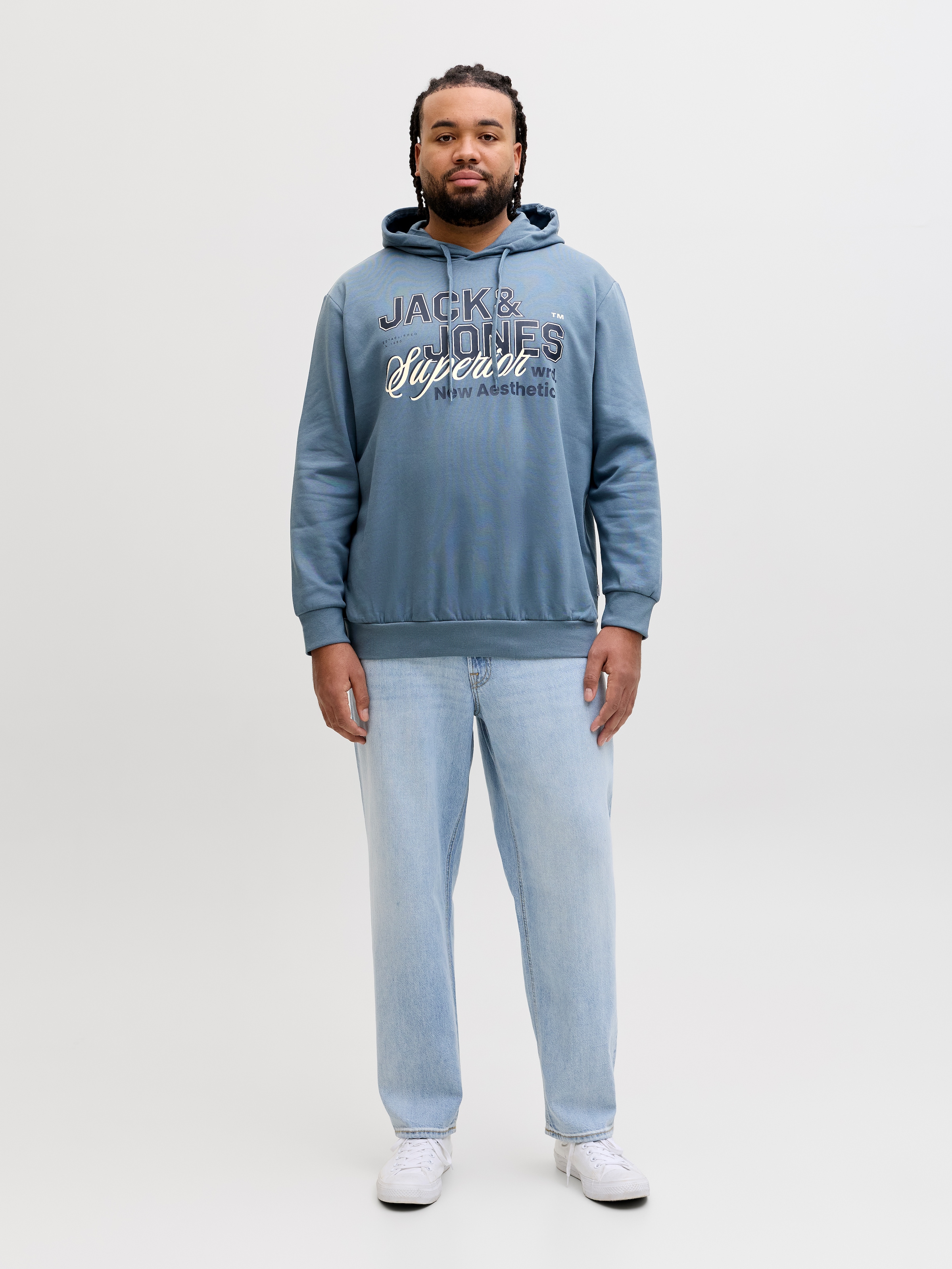 Jack & Jones PlusSize Hoodie »JJELOGO SWEAT HOOD 2 COL 24/25 NOOS PLS«, mit Logo Frontprint
