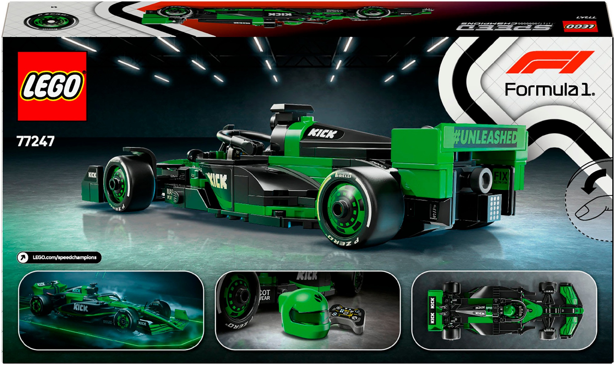 LEGO® Konstruktionsspielsteine »KICK Sauber F1® Team C44 Rennauto (77247), LEGO® Speed Champions«, (259 St.), Made in Europe