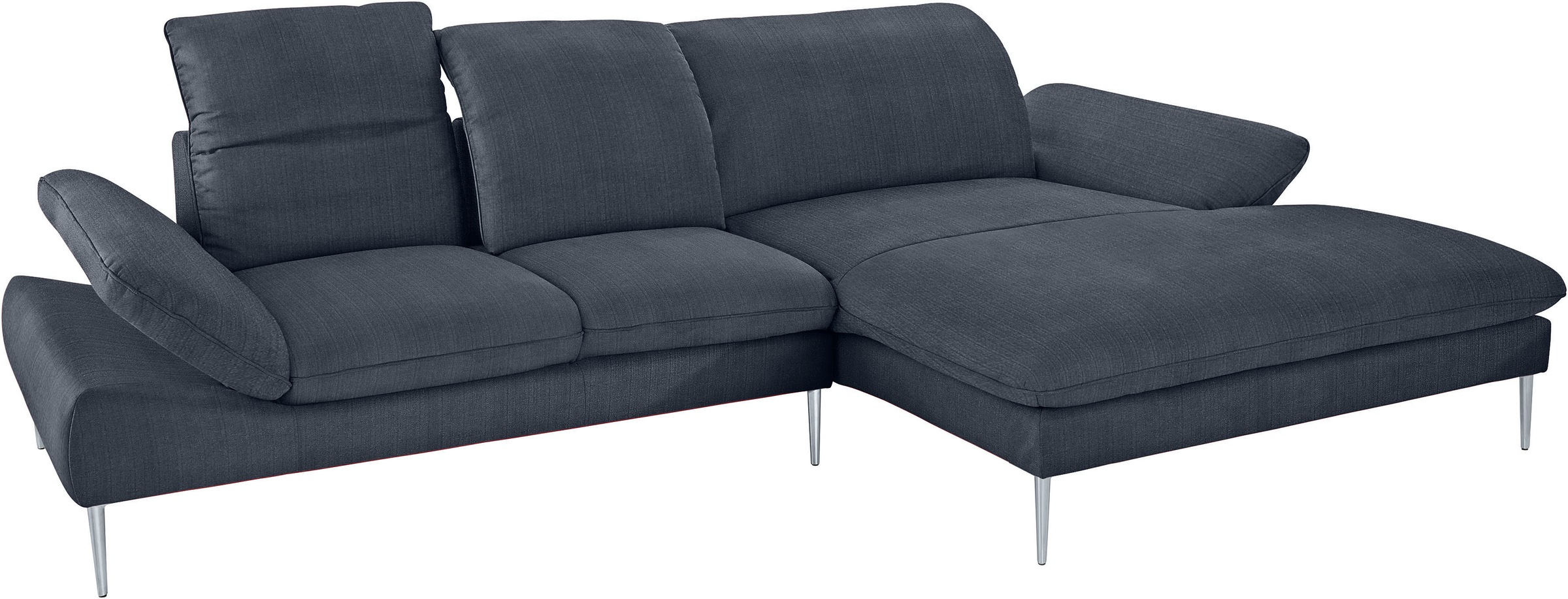 W.SCHILLIG Ecksofa »enjoy&MORE, Designsofa, elegant und bequem, L-Form«, mit Sitztiefenverstellung, Füße silber matt, Breite 310 cm