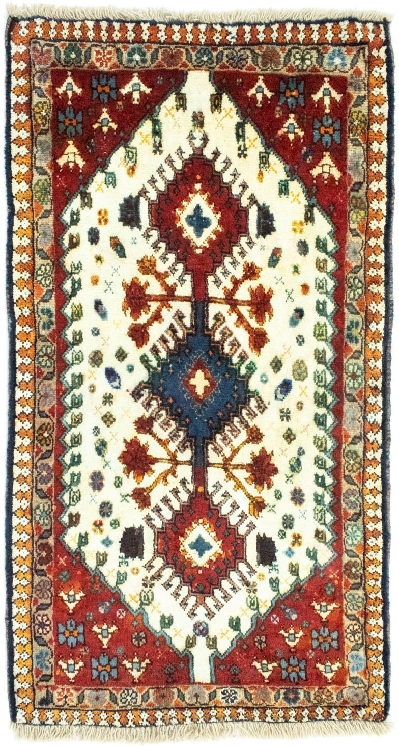 morgenland Wollteppich »Yalameh Teppich handgeknüpft beige«, rechteckig, handgeknüpft