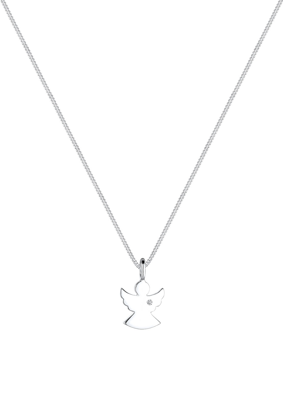 Elli DIAMONDS Silberkette »Halskette Engel Diamant Weiß Brillantschliff (0.015ct) 925 Sterling Silber«