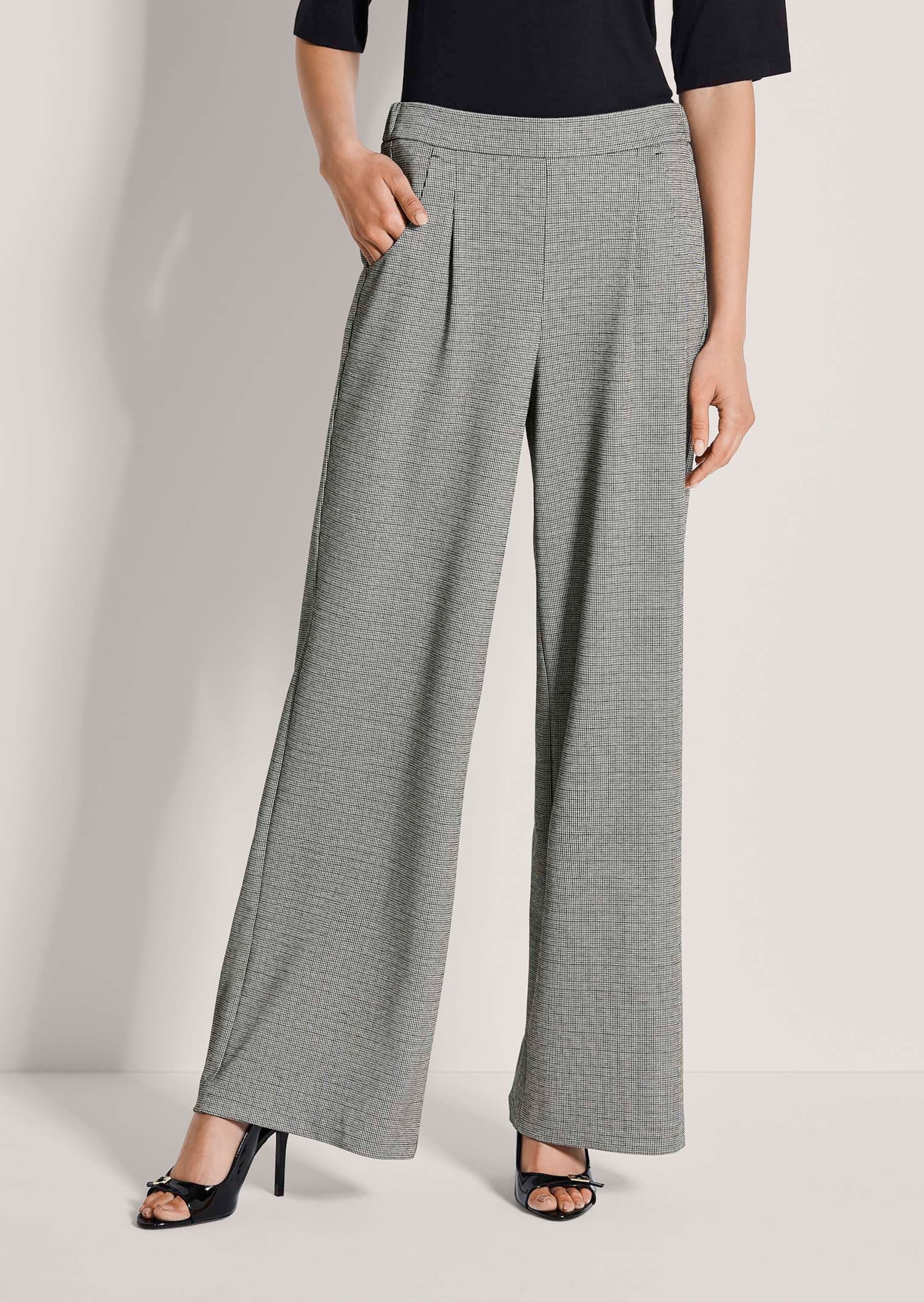 MADELEINE Stoffhose »Bundfaltenhose Schlupfhose mit Karo-Muster«