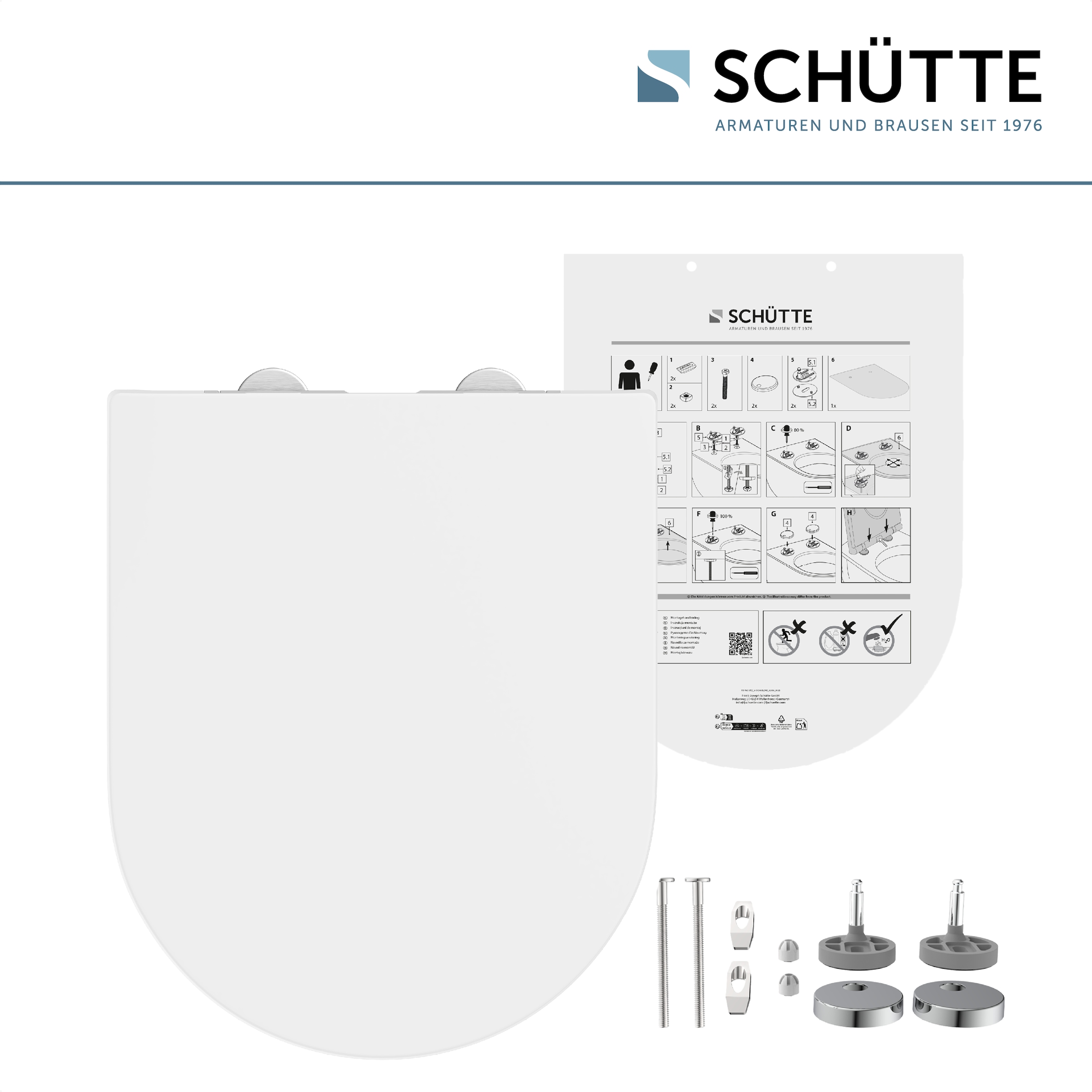 Schütte WC-Sitz »WHITE« Duroplast, Absenkautomatik, Schnellverschluss, belastbar bis 150 kg