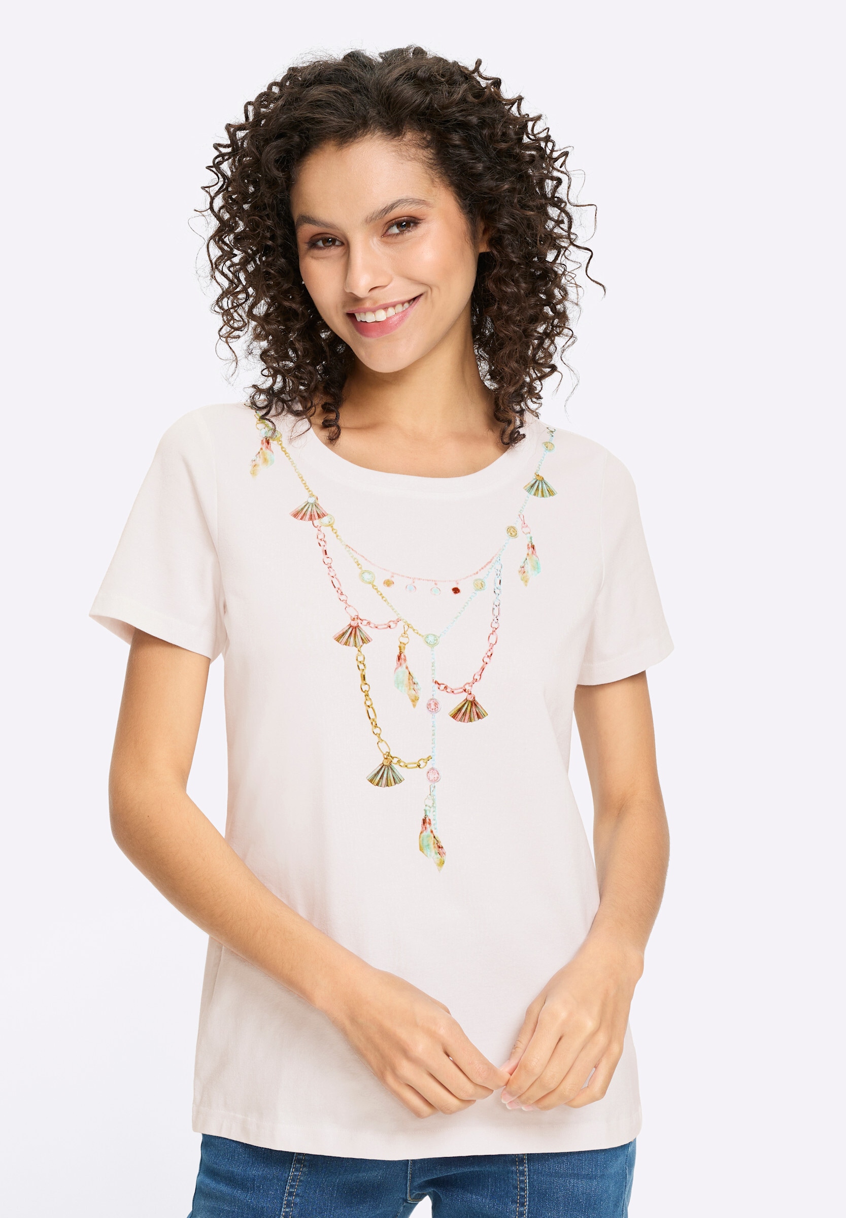 heine T-Shirt »T-Shirt Kurzarmshirt mit Ketten-Print«
