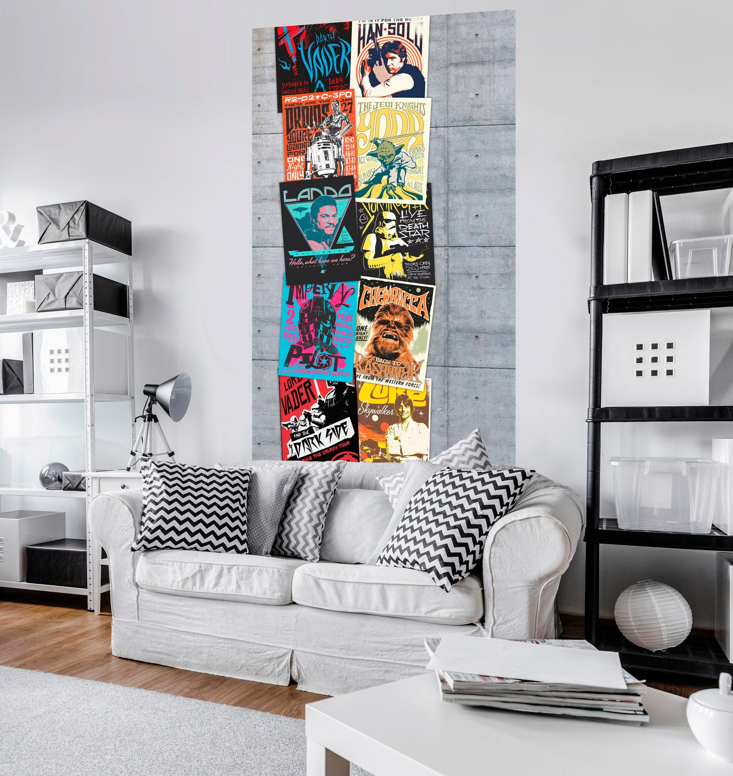 Komar Vliestapete »Digitaldruck Vlies - Star Wars Rock on Wall - Größe 120 x 200 cm«, bedruckt, Kinderzimmer