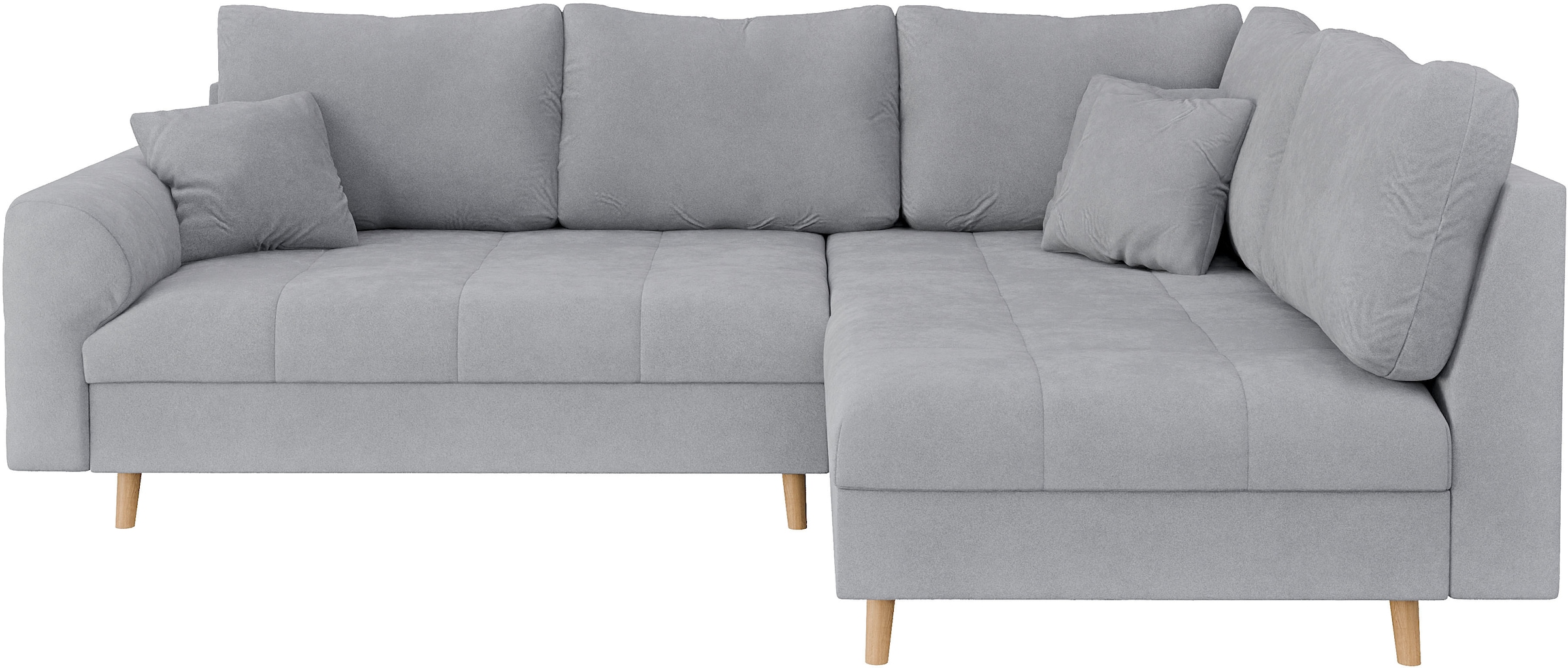 Home affaire Ecksofa »CHARRE L-Form mit Ottomane, Maße B/T/H: 231/161/81 cm«, feine Steppung, lose Rücken- und Zierkissen, auch in Cord und Bouclé