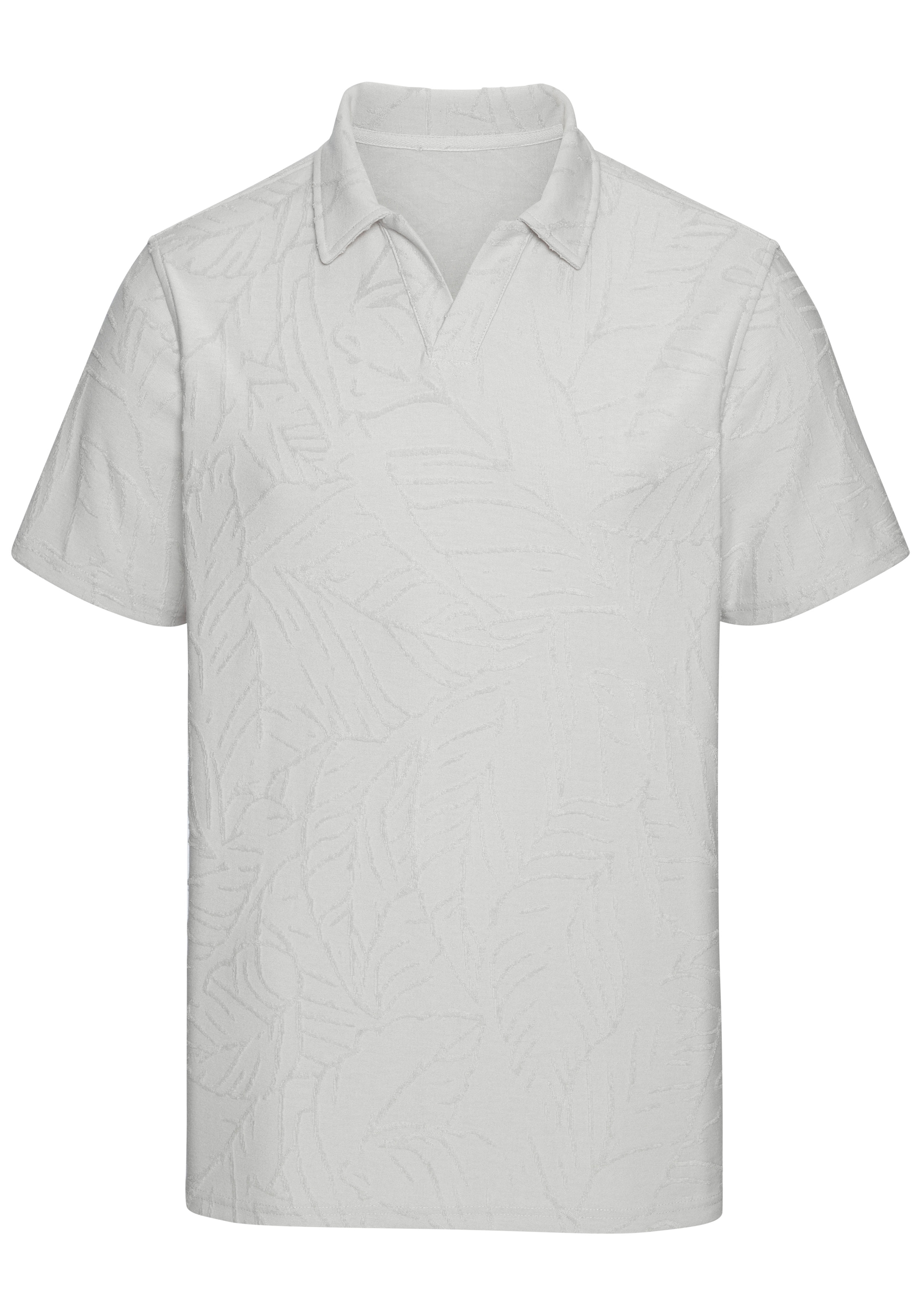 Beachtime Poloshirt », T-Shirt mit modischen Blätter-Design bis Größe 5XL« neue Strukturqualität im Blätter-Design