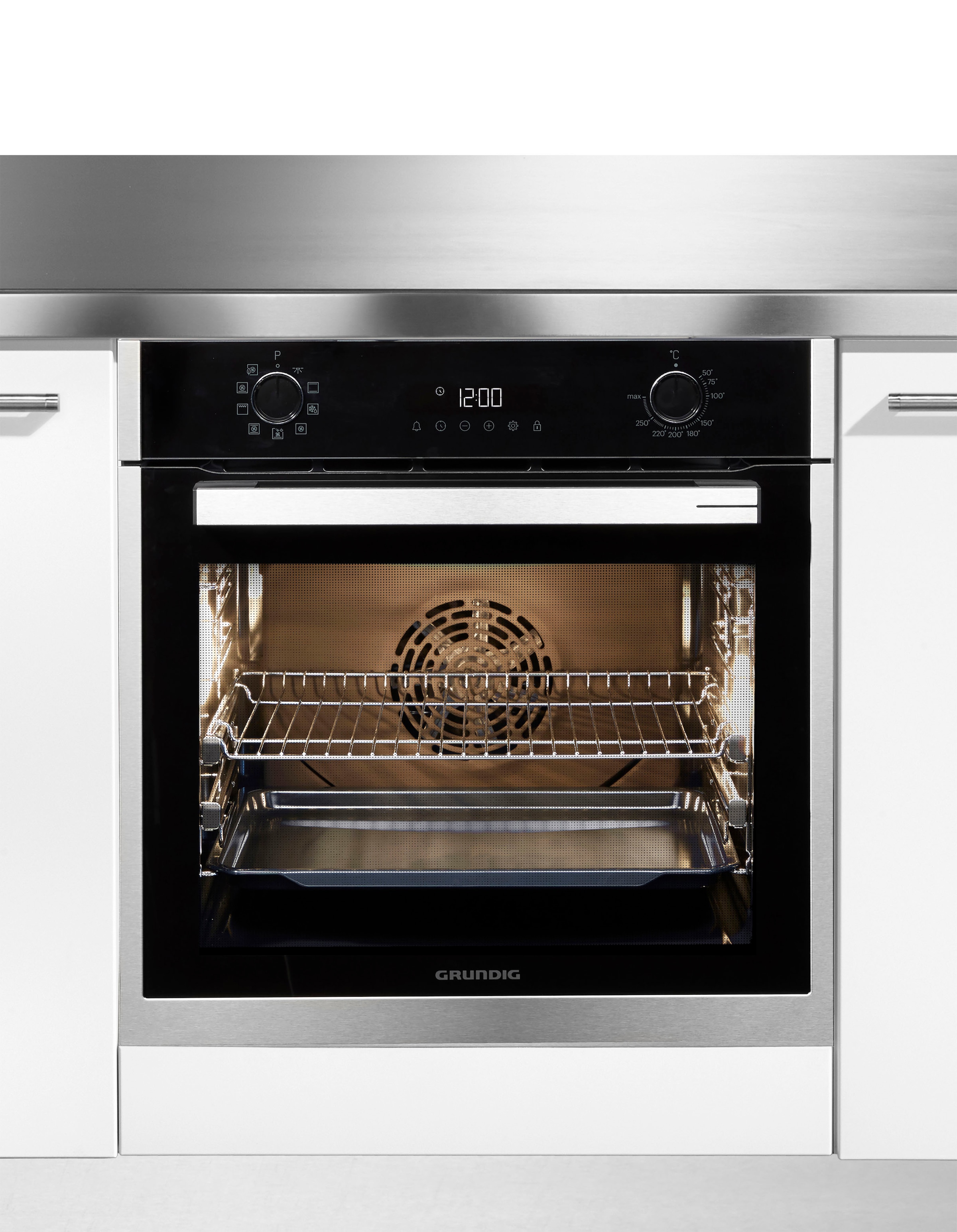 Grundig Einbaubackofen  »GEBM19301BC«, mit 2-fach-Teleskopauszug