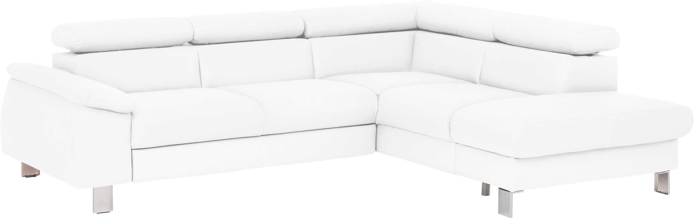 COTTA Ecksofa »Komaris L-Form, B: 249 cm« mit Kopfteilverstellung, optional Schlaffunktion, Bettkasten & Licht