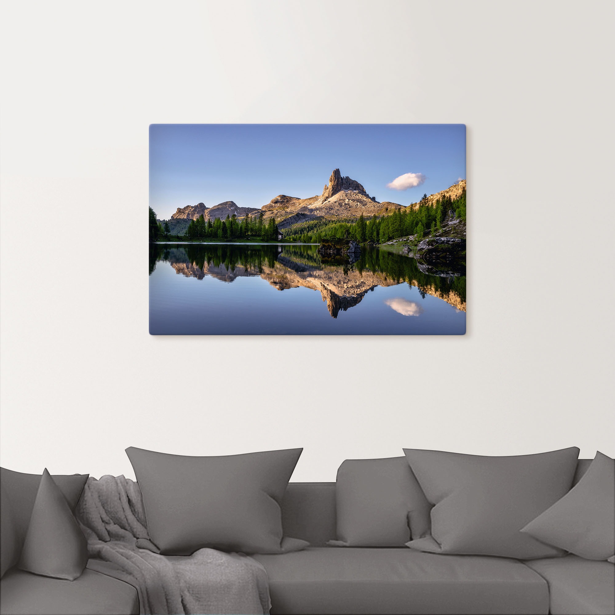 Artland Leinwandbild »Lago Di Federa in den Dolomiten«, Gewässer, (1 St.), auf Keilrahmen gespannt