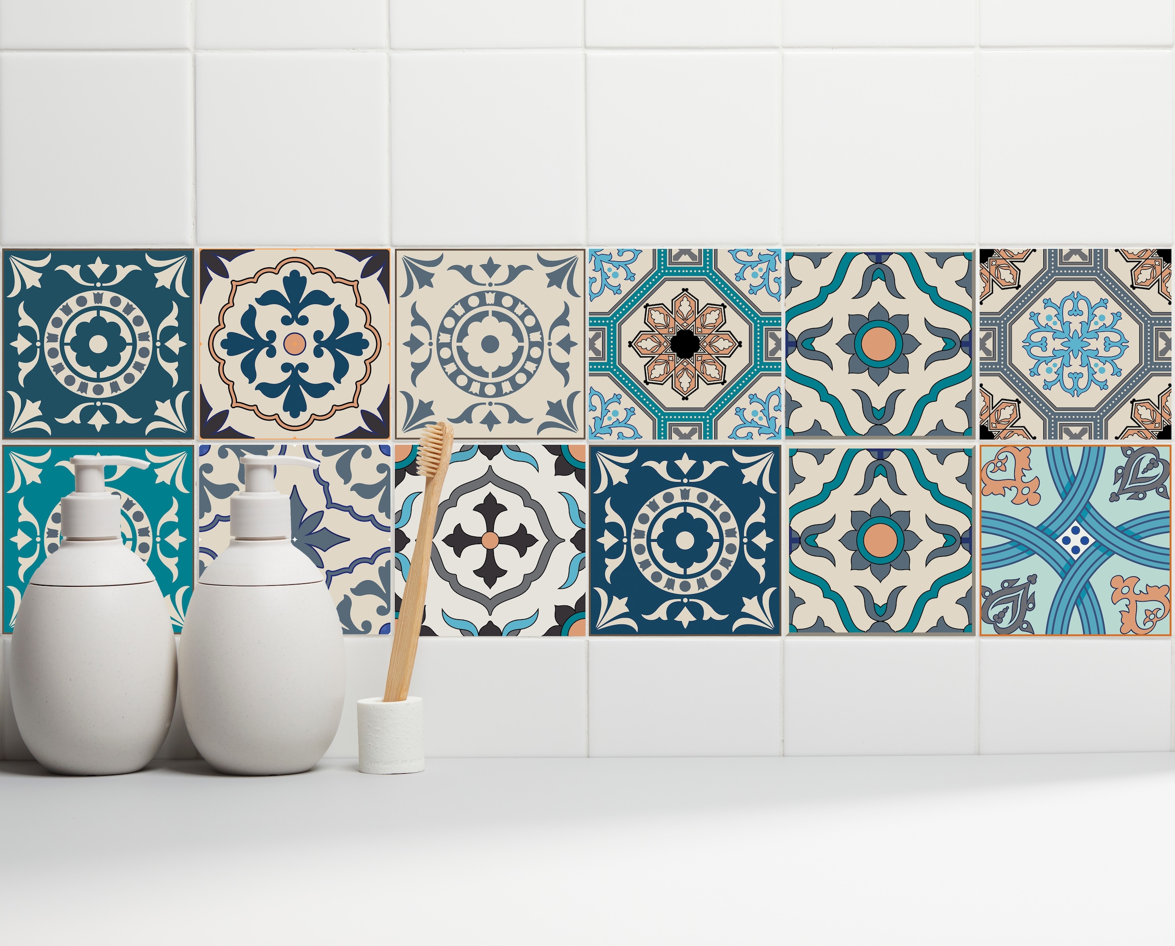 Home affaire Fliesenaufkleber »Ornamente« Stickerfliesen, selbstklebend, Sticker, 12er Set