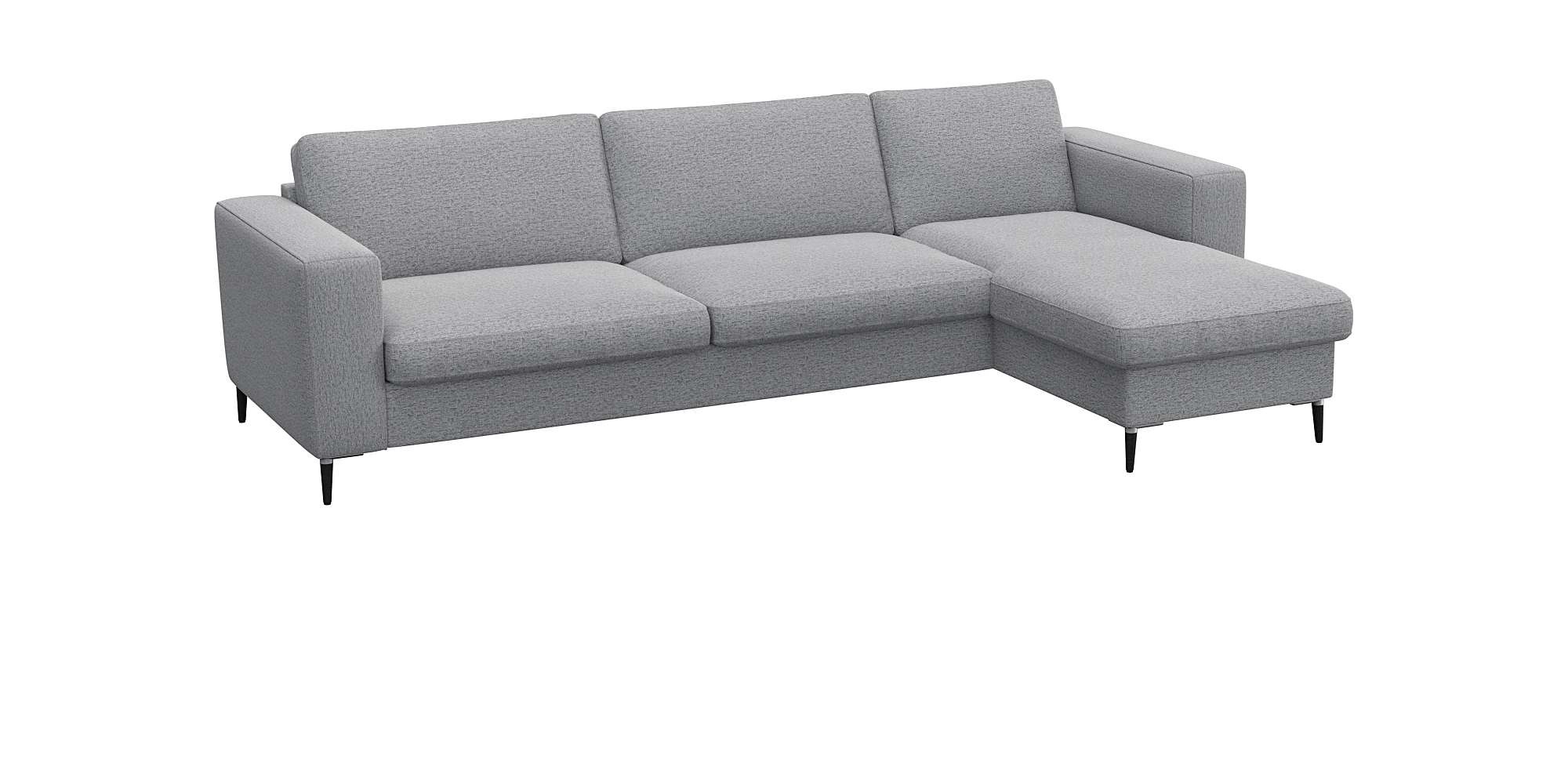 FLEXLUX Ecksofa »Fiore, superbequemer Sitzkomfort durch Kaltschaum im Sitz, L-Form« breite Armlehnen, Füße Alu+schwarz