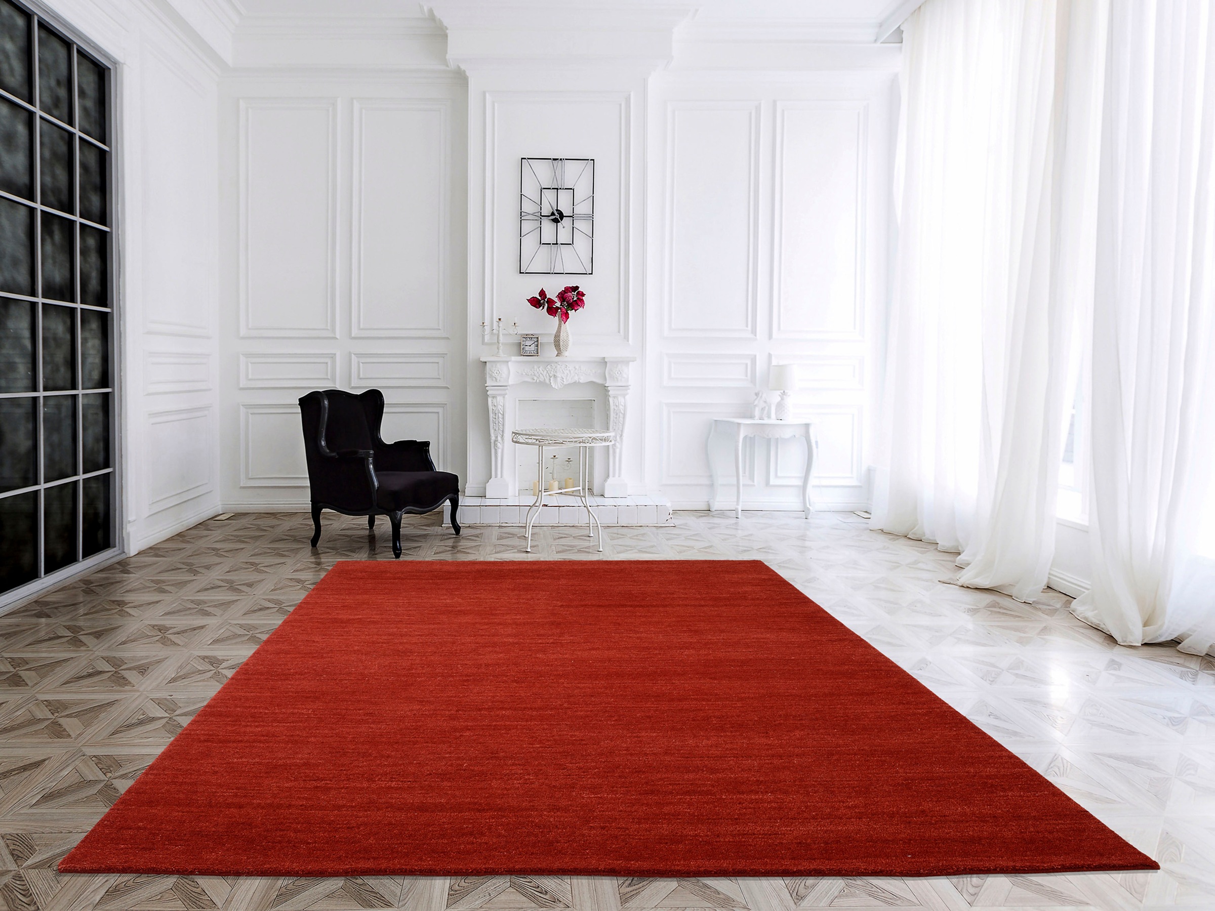 OCI DIE TEPPICHMARKE Teppich »HIMALI UNI«, rechteckig, 5 mm Höhe, handgeknüpft, hochwertige Wolle, fußwarm, Wohnzimmer