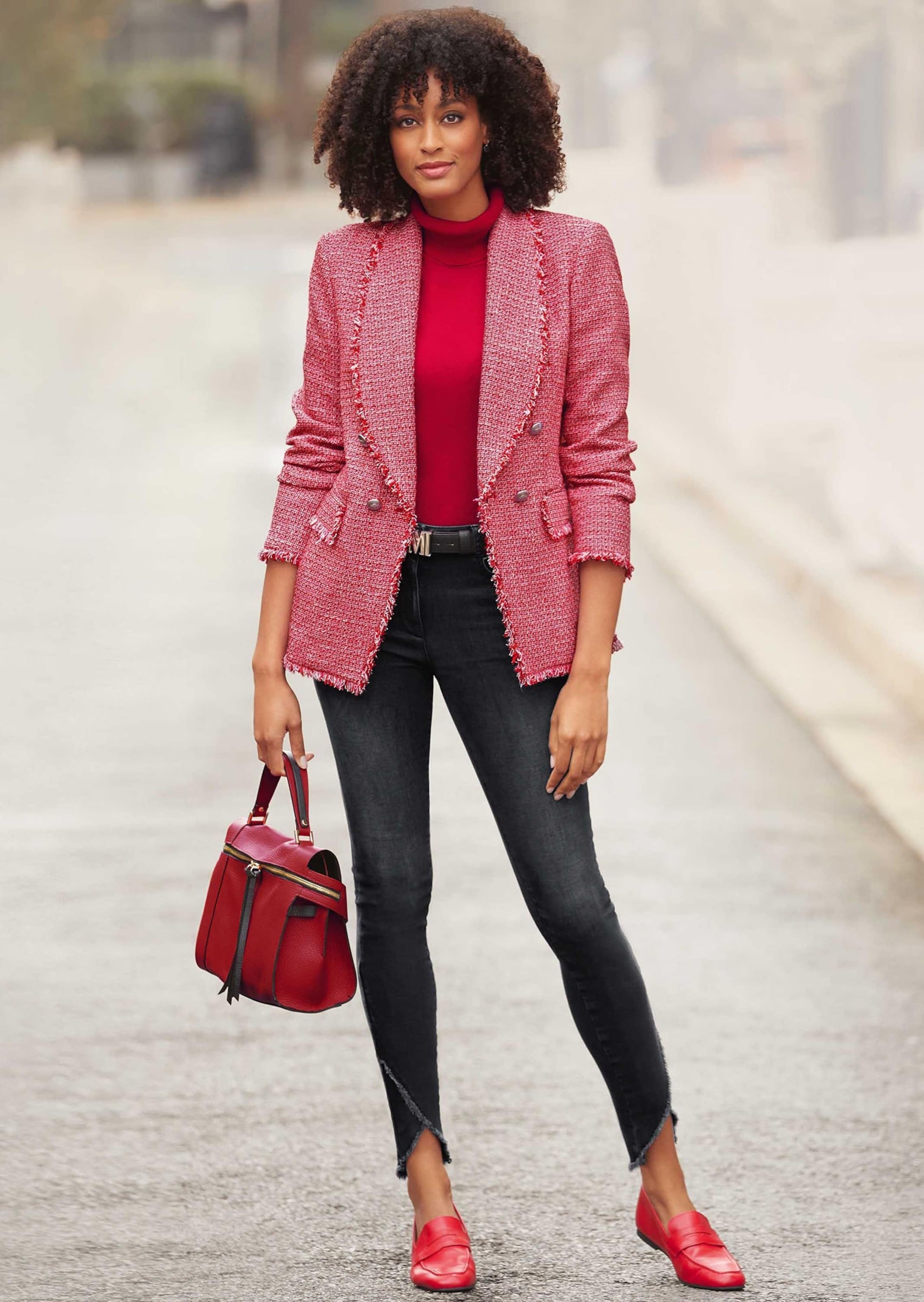 MADELEINE Regular-fit-Jeans »Jeans Verkürzte 5-Pocket-Hose mit Fransen« abgeschrägter Fransensaum