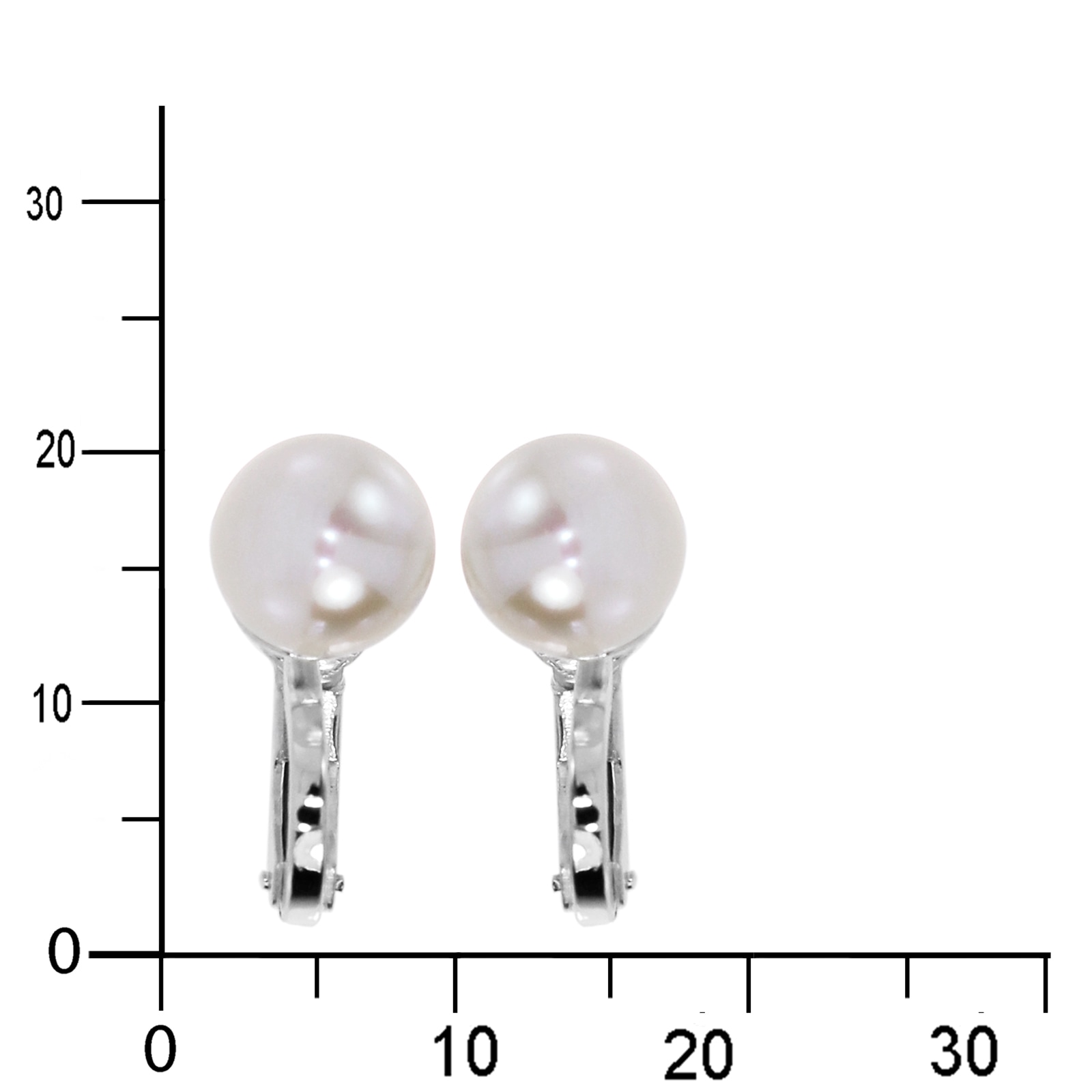 OSTSEE-SCHMUCK Paar Ohrclips »- Perle 8,5-9 mm - Silber 925/000 - Zuchtperle«