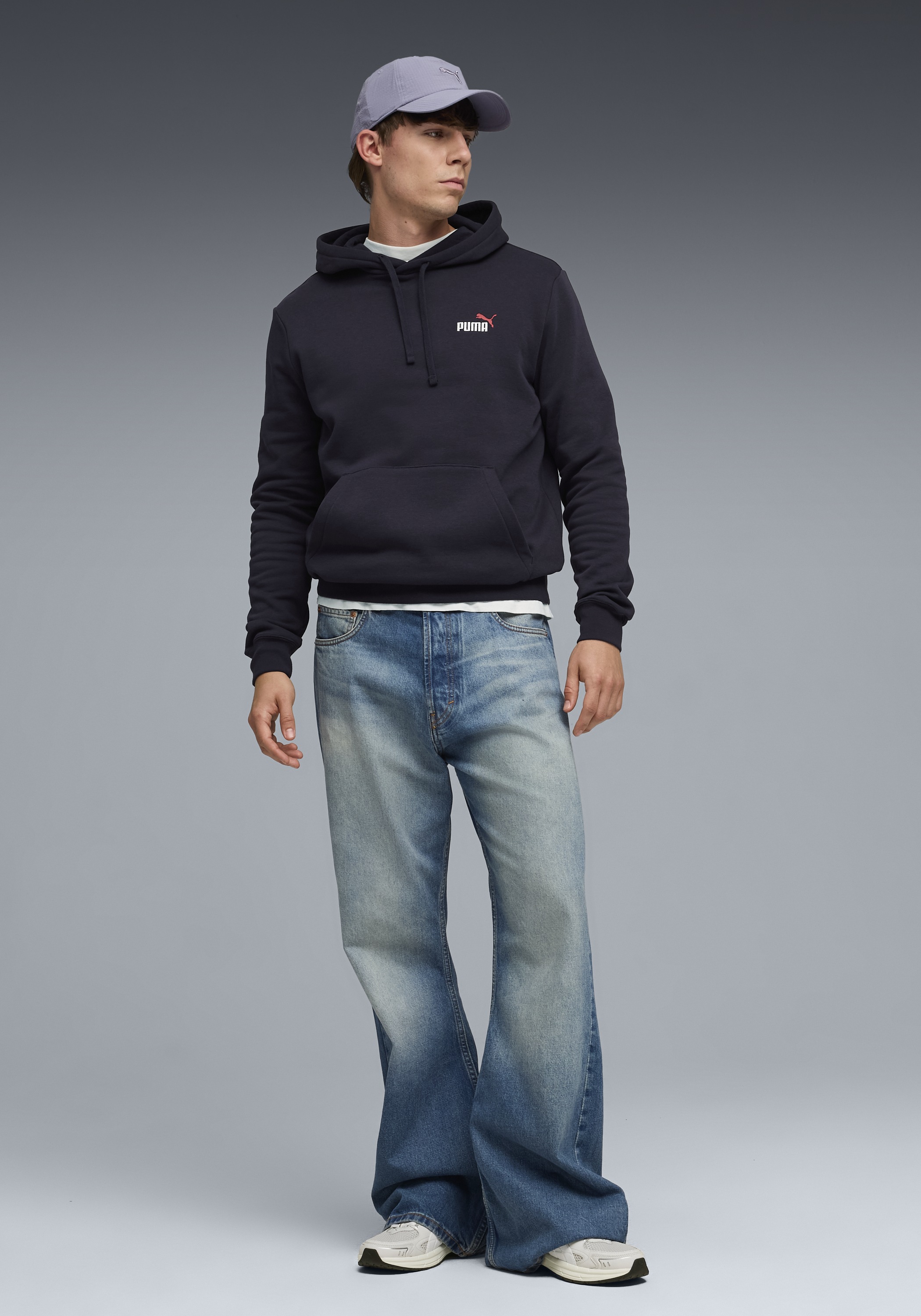 PUMA Kapuzensweatshirt »ESS 2 COLOR SMALL NO 1 LOGO HOODIE FL«, Regular Fit, mit verstellbarer Kapuze, mit Kängurutasche
