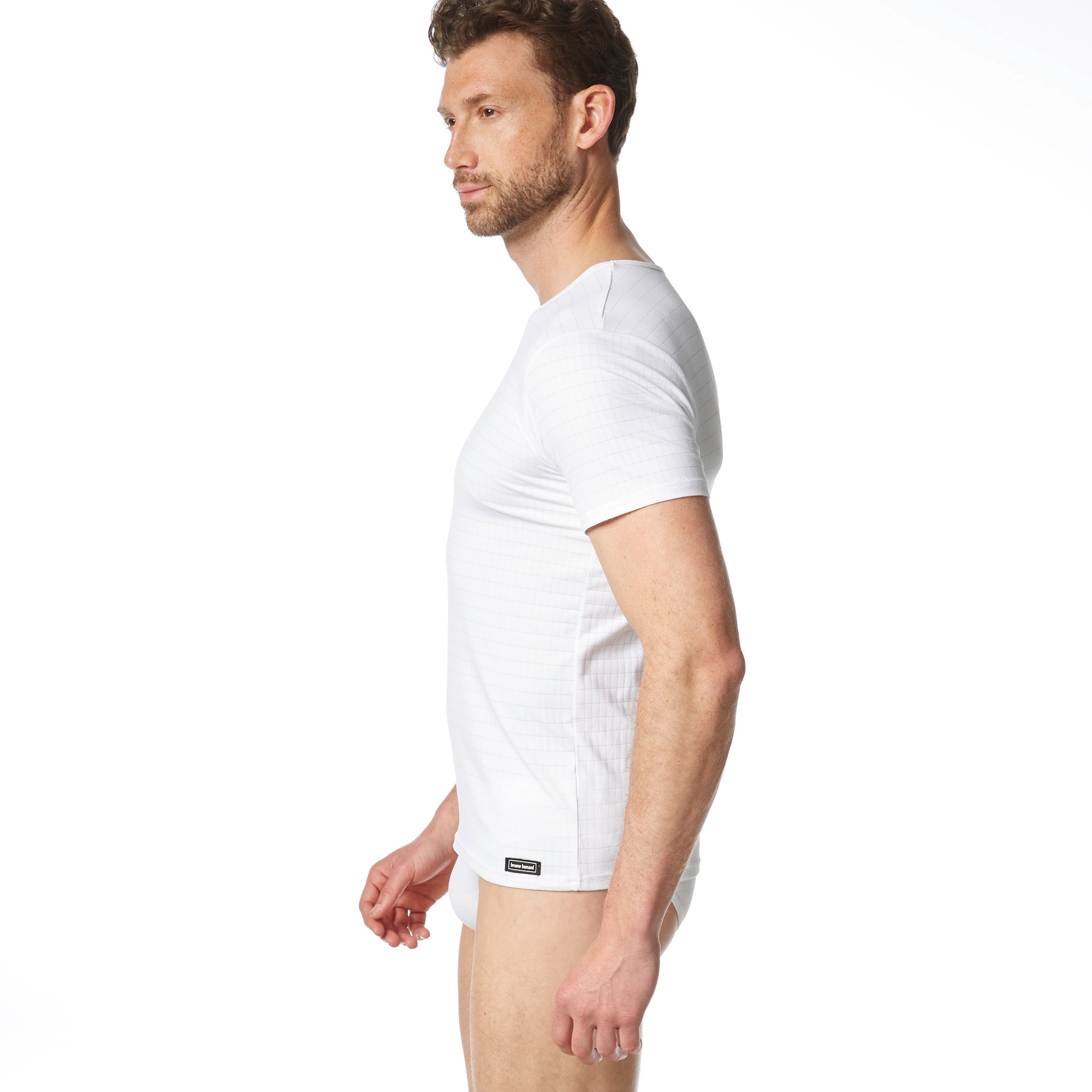 Bruno Banani Rundhalsshirt »CHECK LINE 2.0« hüftbedeckend, elastisch