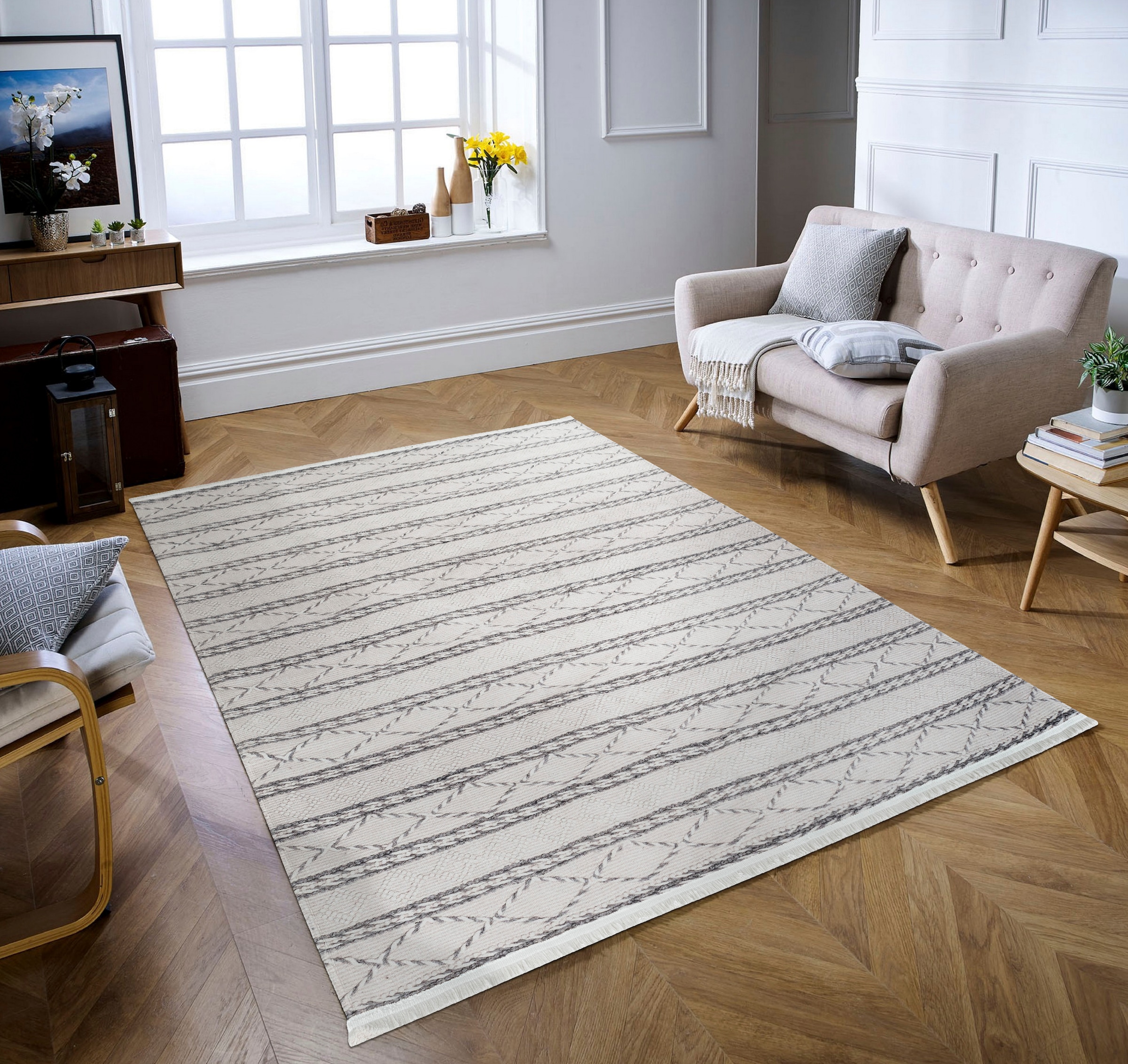 Sehrazat Teppich »EFE 1050«, rechteckig, 5 mm Höhe, Wohnzimmer, Flachwebteppich, Scandi Style