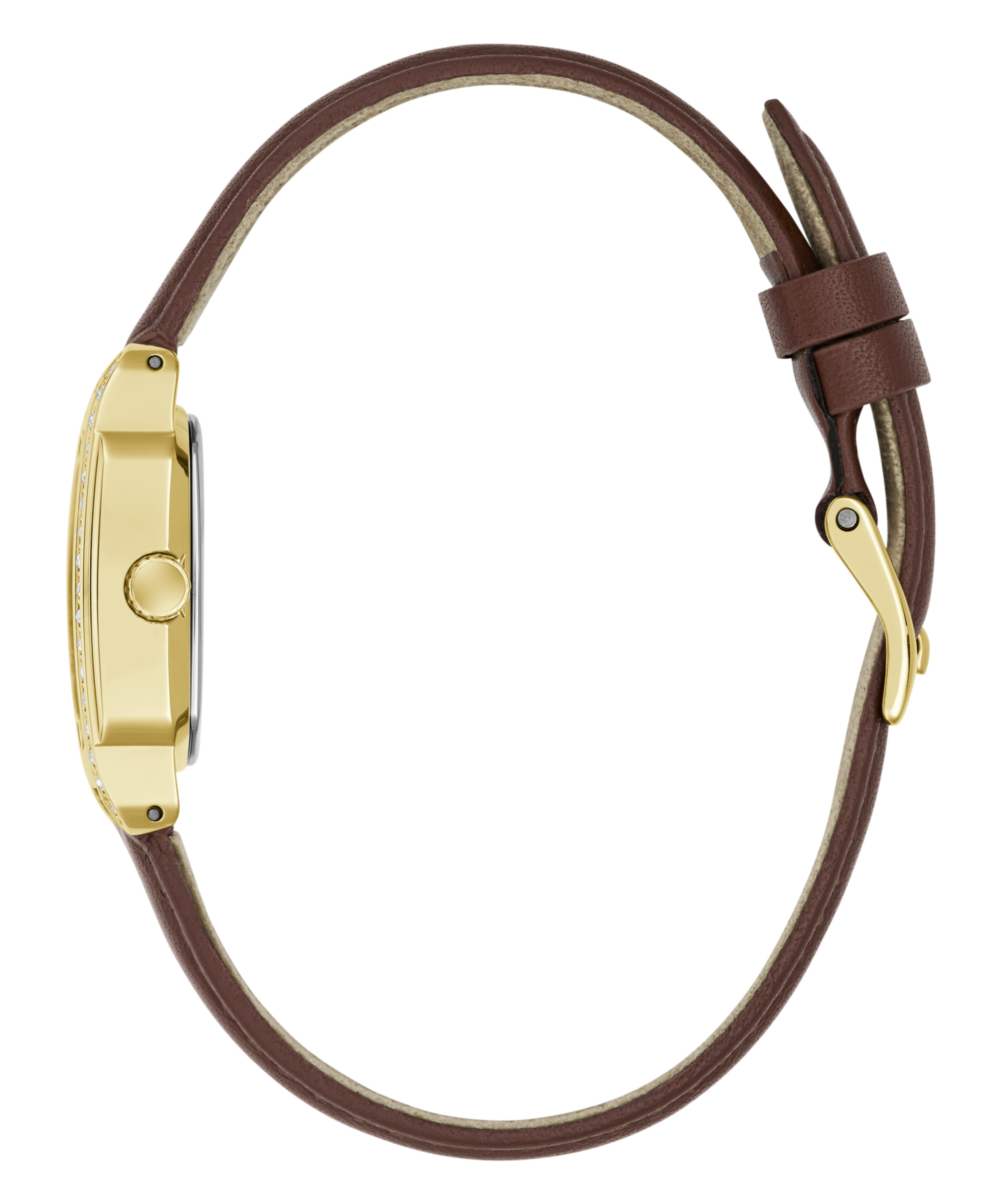 Guess Quarzuhr »ETTA« Armbanduhr, Damenuhr, Lederarmband, analog