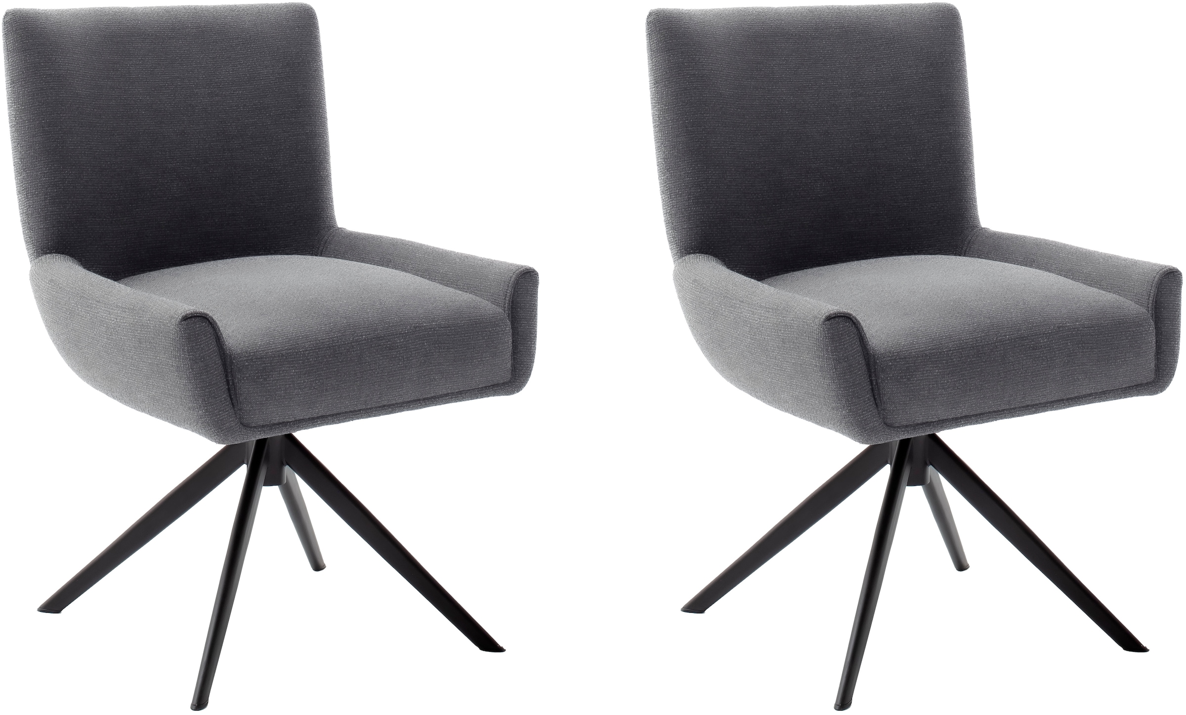 MCA furniture 4-Fußstuhl »WILSON Esszimmerstuhl, Armlehnstuhl, Polsterstuhl, modern«, (Set), 1 St., Flachgewebe, Stuhl, Armlehnenstuhl, drehbar, Taschenfederkern, belastbar 160 kg,XXL