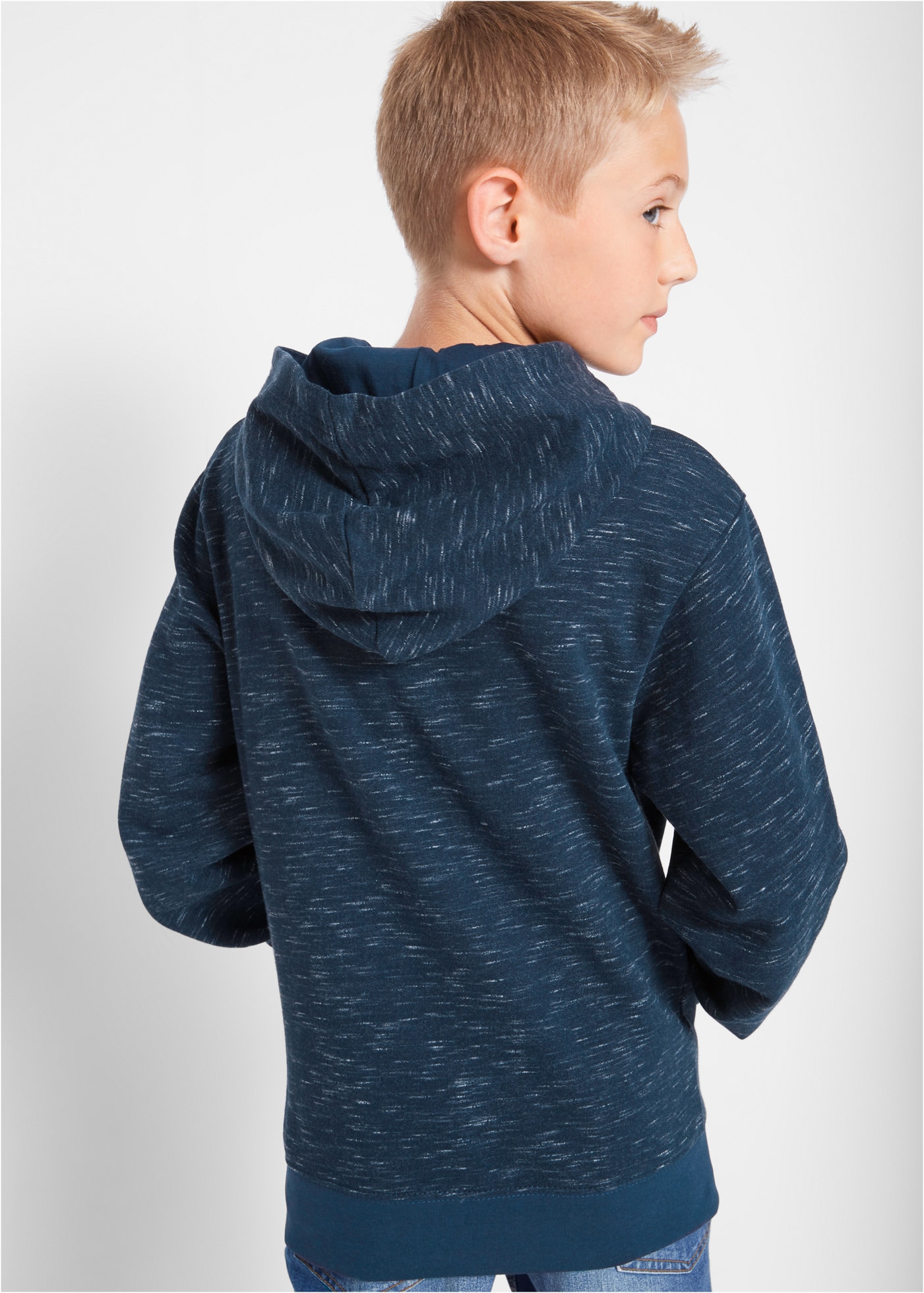 bonprix Hoodie , lockere Passform, mit Kapuzenfutter, Melange-Optik
