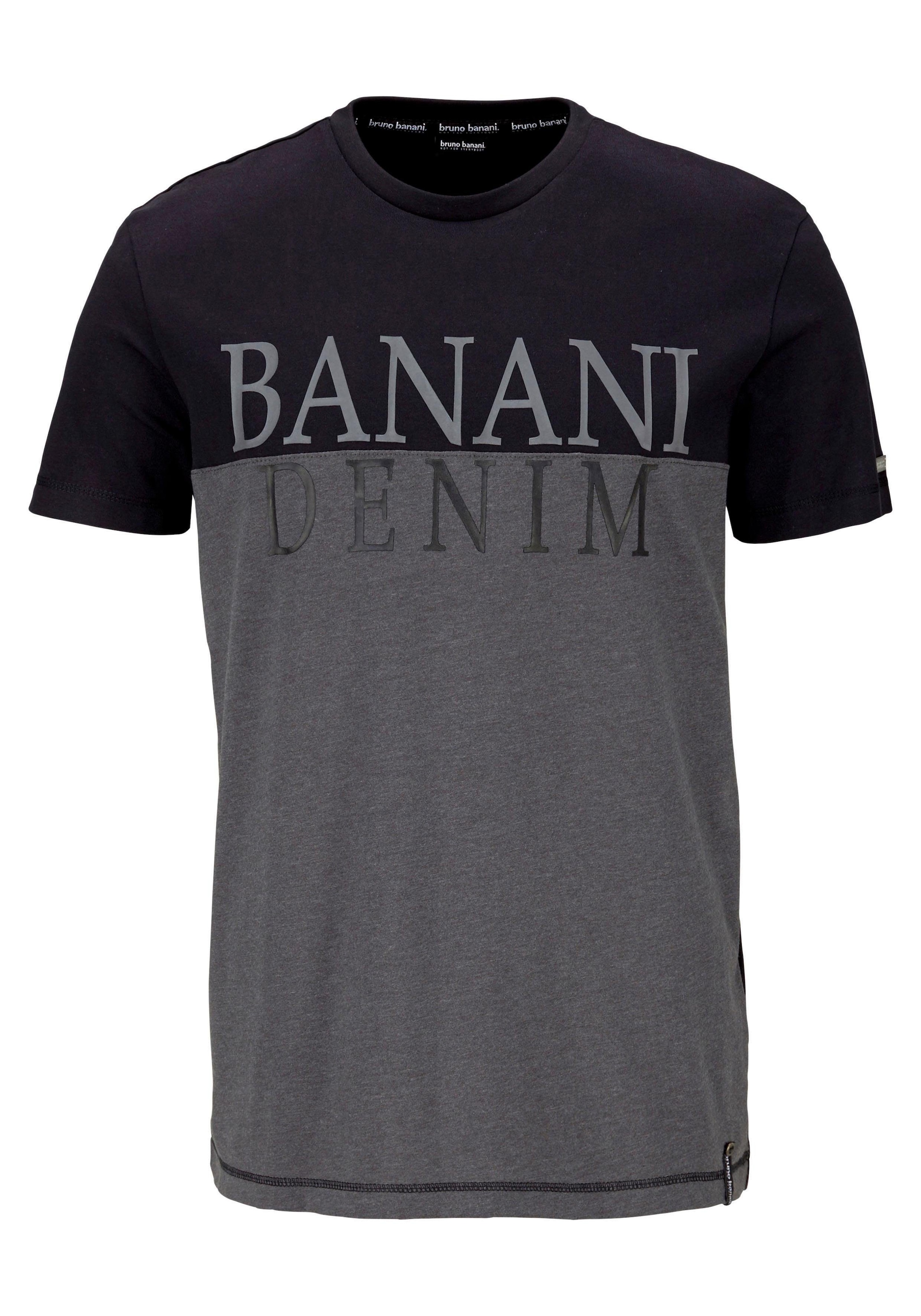 Bruno Banani T-Shirt, kurzärmelig, schmal geschnitten, Casual-Stil, aus Baumwolle