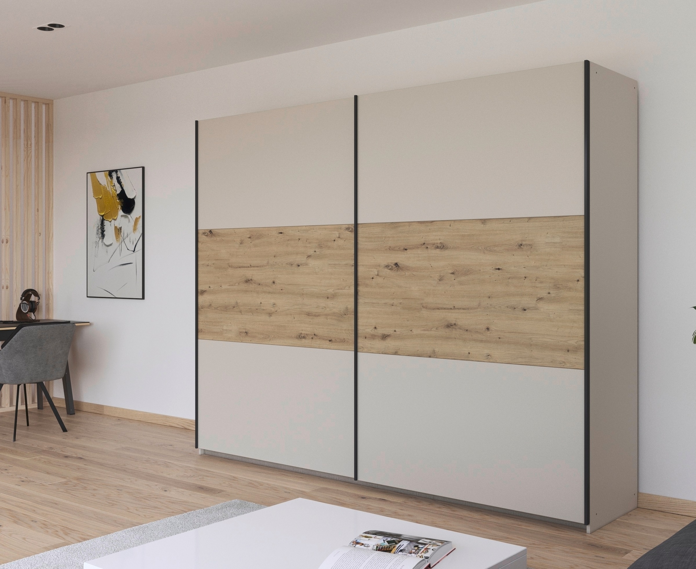 rauch Schwebetürenschrank »Kleiderschrank Schrank Garderobe Garderobenschrank Wäscheschrank NEO«, (in 3 verschiedenen Ausstattungen BASIC/CLASSIC/PREMIUM), mit großzügigem Stauraum und vielfältigen Farbkombinationen