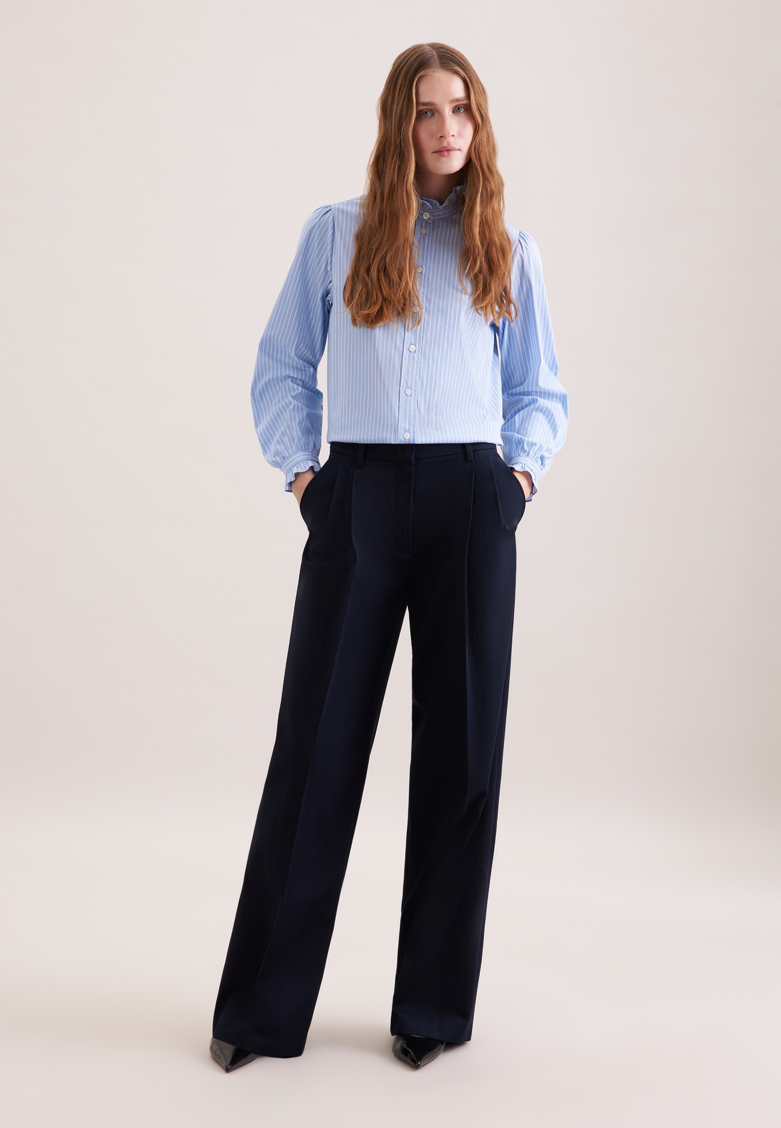 seidensticker Rüschenbluse 1/1 Gestreift