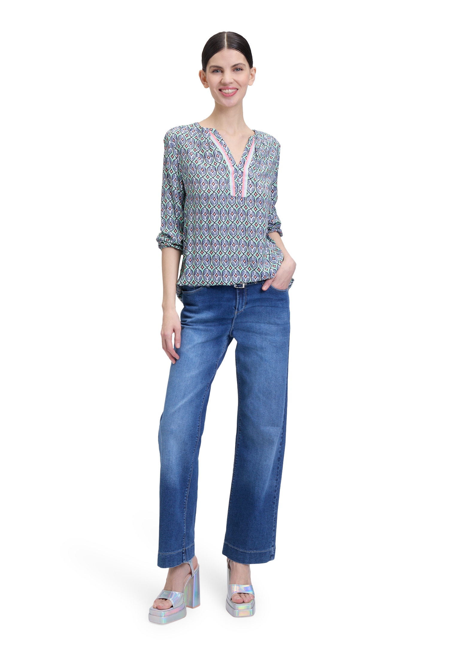 Cartoon Klassische Bluse »Casual-Bluse langarm«
