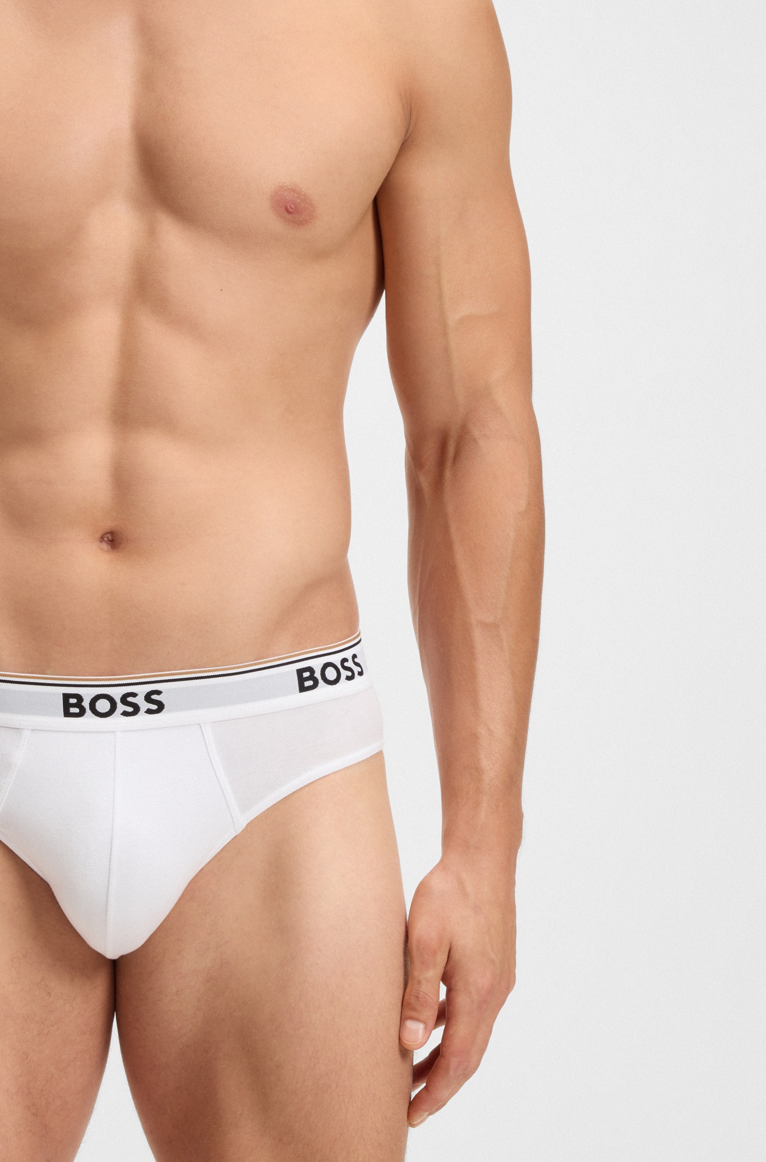 BOSS Slip »Brief 3P Power«, (3 St.), Elastikbund mit Logo