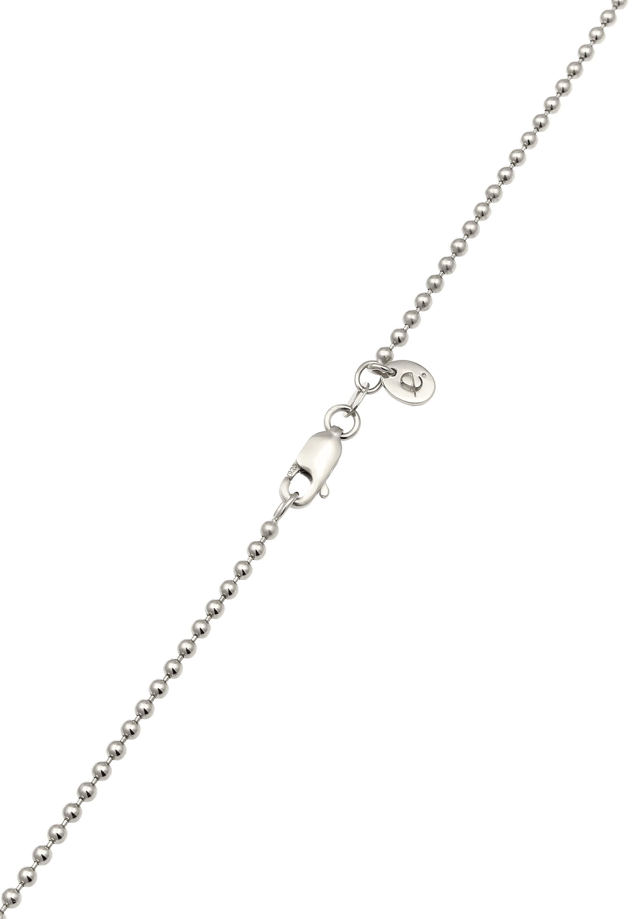 Elli Premium Silberkette »Halskette Kugelkette mit Zirkonia Weiß 925 Sterling Silber«