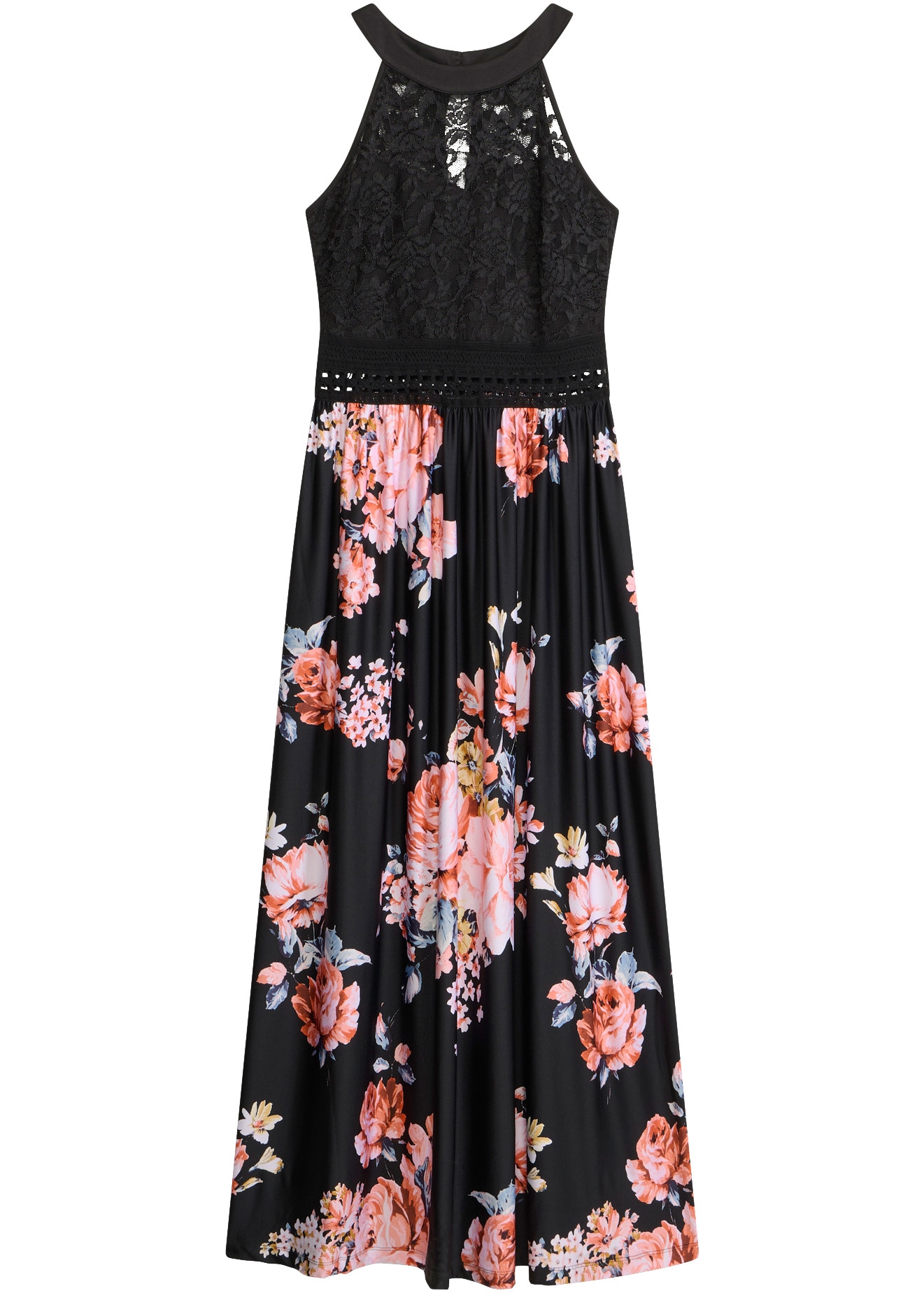 bonprix Jerseykleid für einen romantischen Look, amerikanischer Ausschnitt
